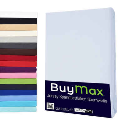 Spannbettlaken »StyleHeim«, Buymax, Spannbettlaken Jersey aus 100% Baumwolle, Pflegeleicht und Atmungsaktiv mit Rundumgummi in Verschiedenen Farben und Größen