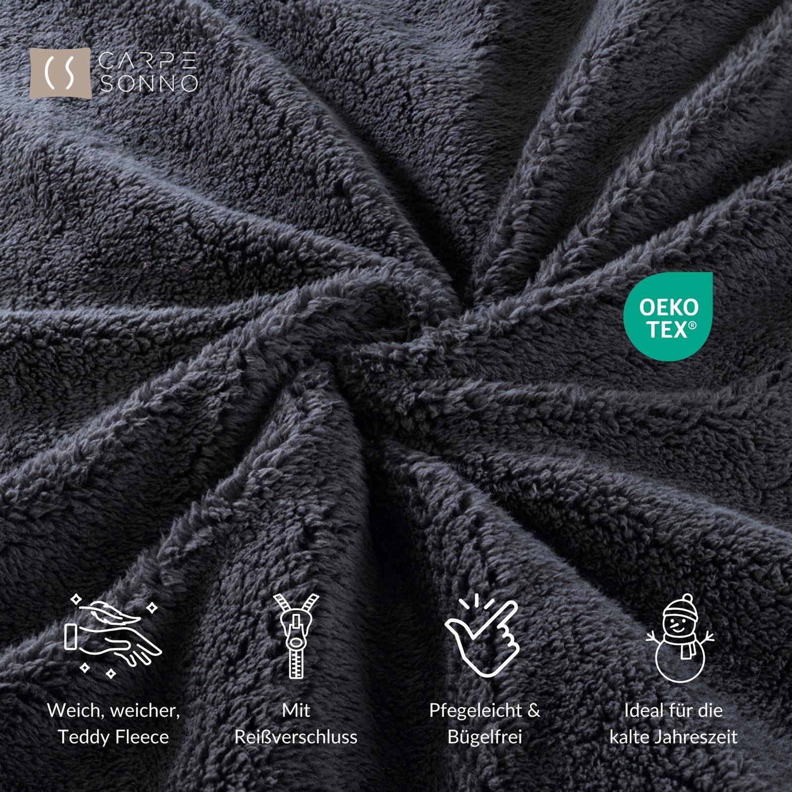 Carpe Sonno Bettwäsche 135x200 Teddy Plüsch Kuschel Bettwäsche Winter Fleec günstig online kaufen
