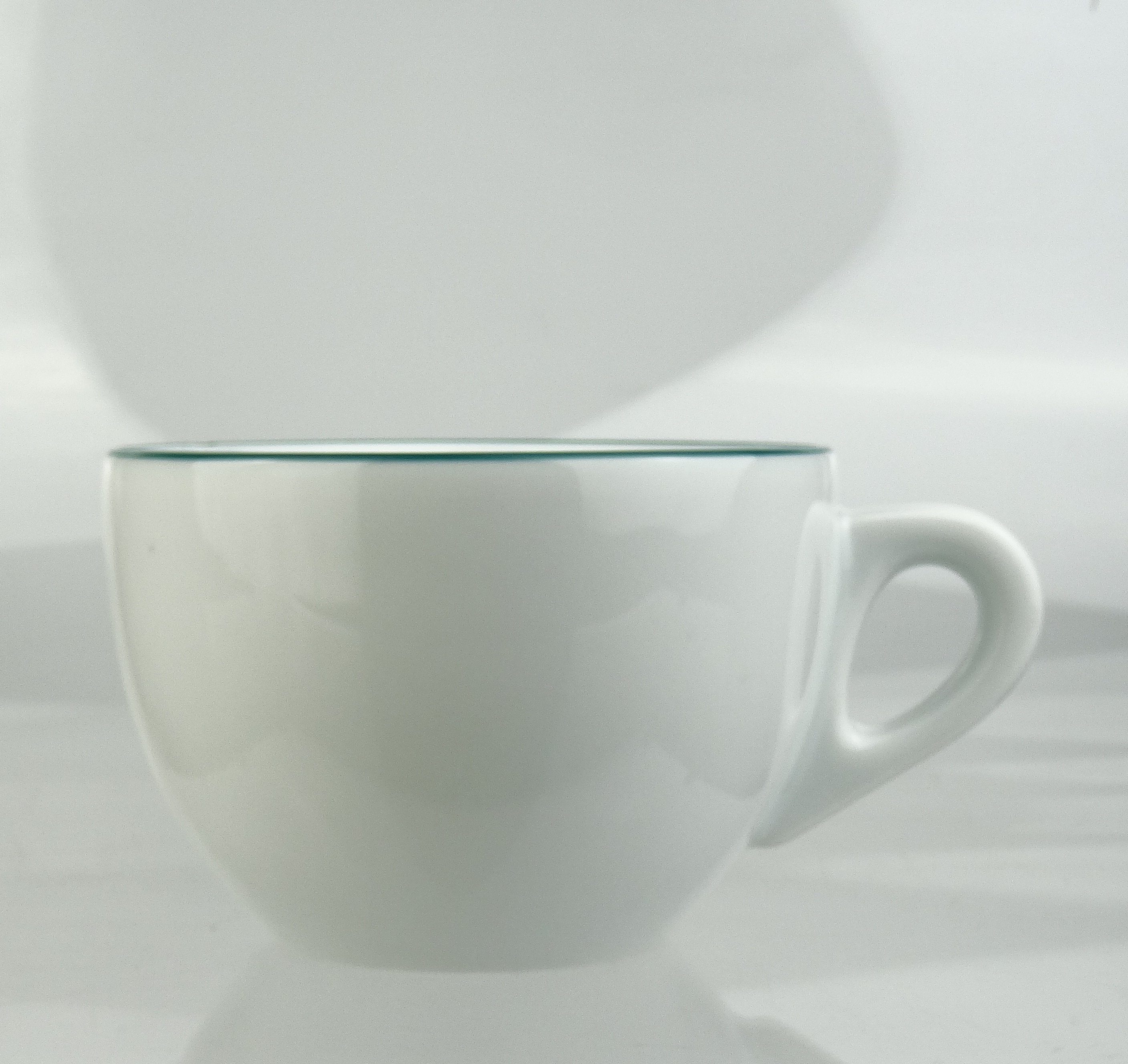 Ancap Cappuccinotasse dickwandig, blaugrüner Rand, Made in Italy, 2-tlg., Porzellan, 2-teilig