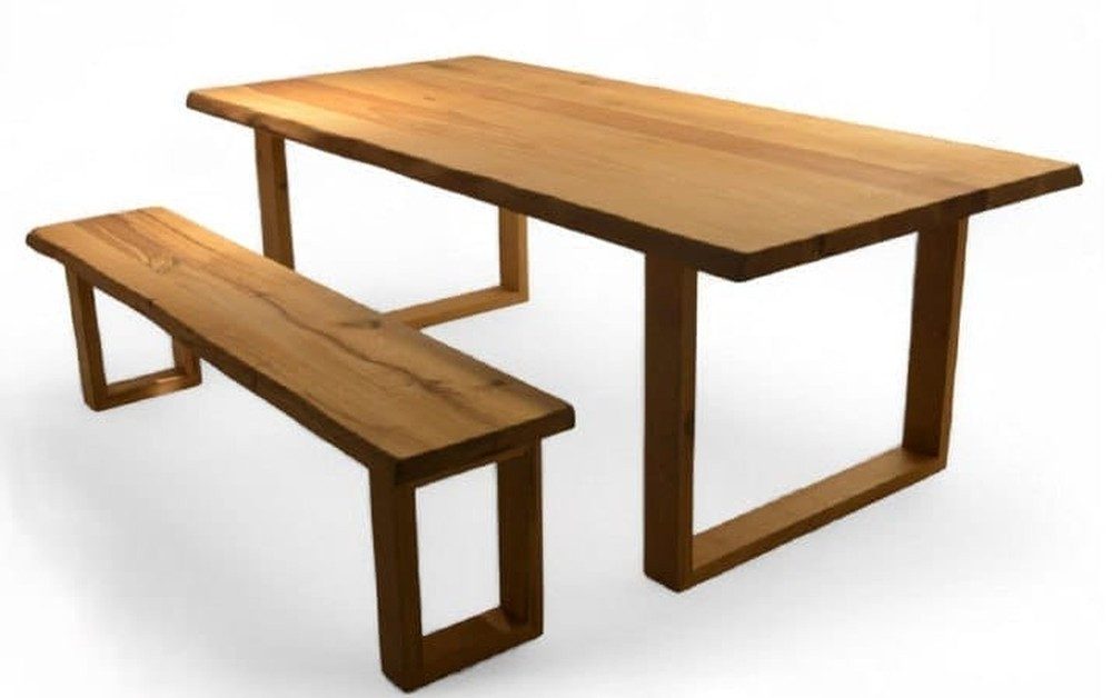 JVmoebel Gartenlounge-Set Massivholz Essbank Rustikal Sitzbank Esszimmer Gartenmöbel, (1-tlg)