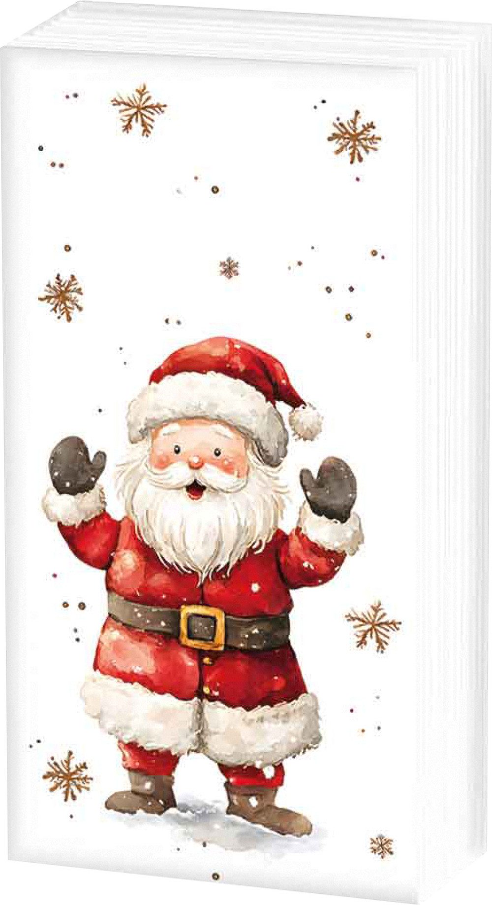Ambiente® Papiertaschentücher Papiertaschentücher Santa im Schnee, 10 Stück