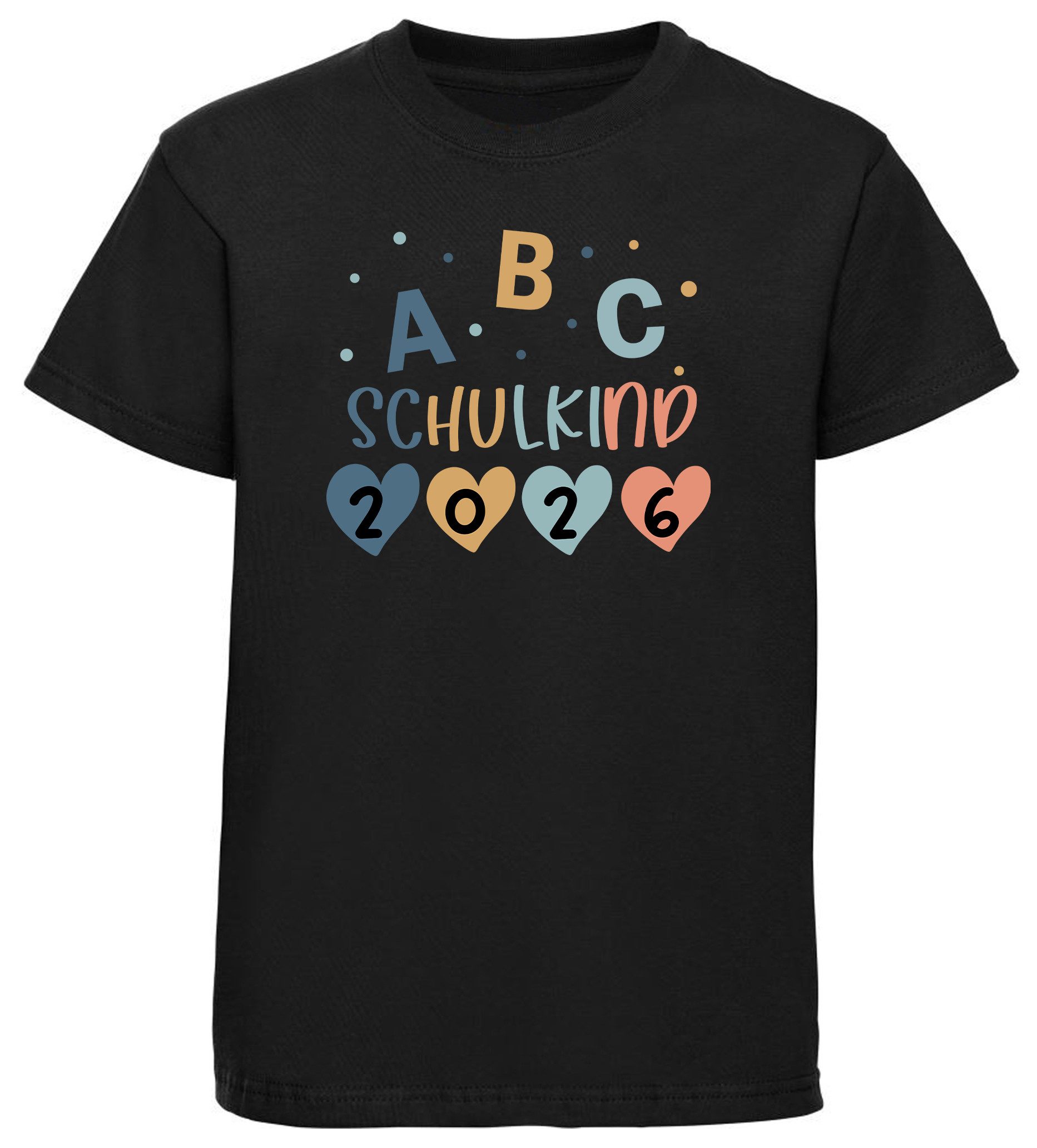 MyDesign24 T-Shirt Kinder Einschulungs T-Shirt 2026 ABC Schulkind schwarz kurzarm Regular Fit print Shirt i779