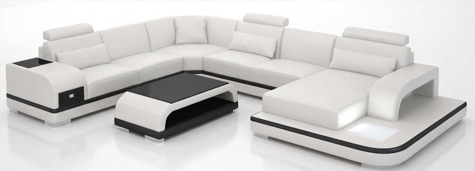 JVmoebel Wohnlandschaft Modernes U-Form Sofa in Weiß mit Couchtisch für das Wohnzimmer, 2 Teile, Special features