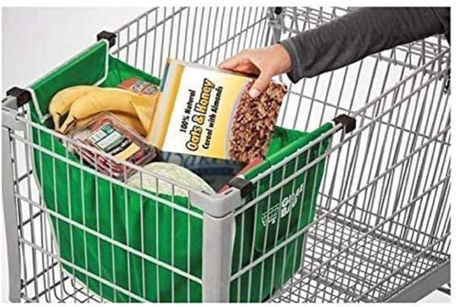 Provance Einkaufskorb Faltbare Einkaufswagentasche universal passend grün 55x29x24cm