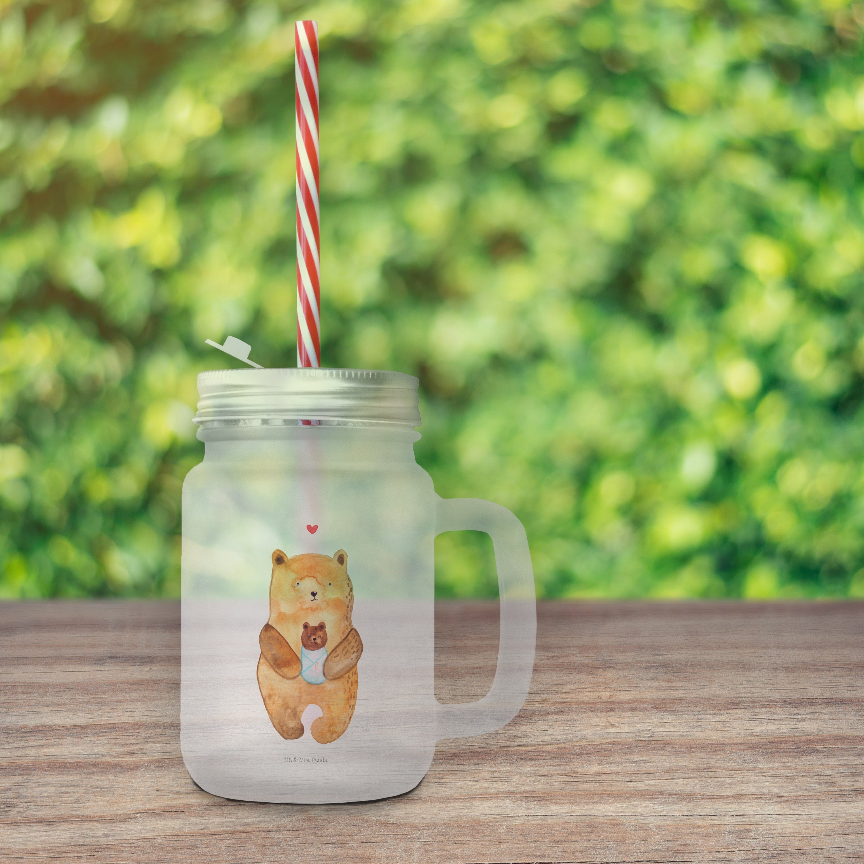 Baby Panda & Geschenk, - - Mr. Mrs. Einrichtung, mit Sommerparty Glas Transparent Glas Cockt, Premium Bär