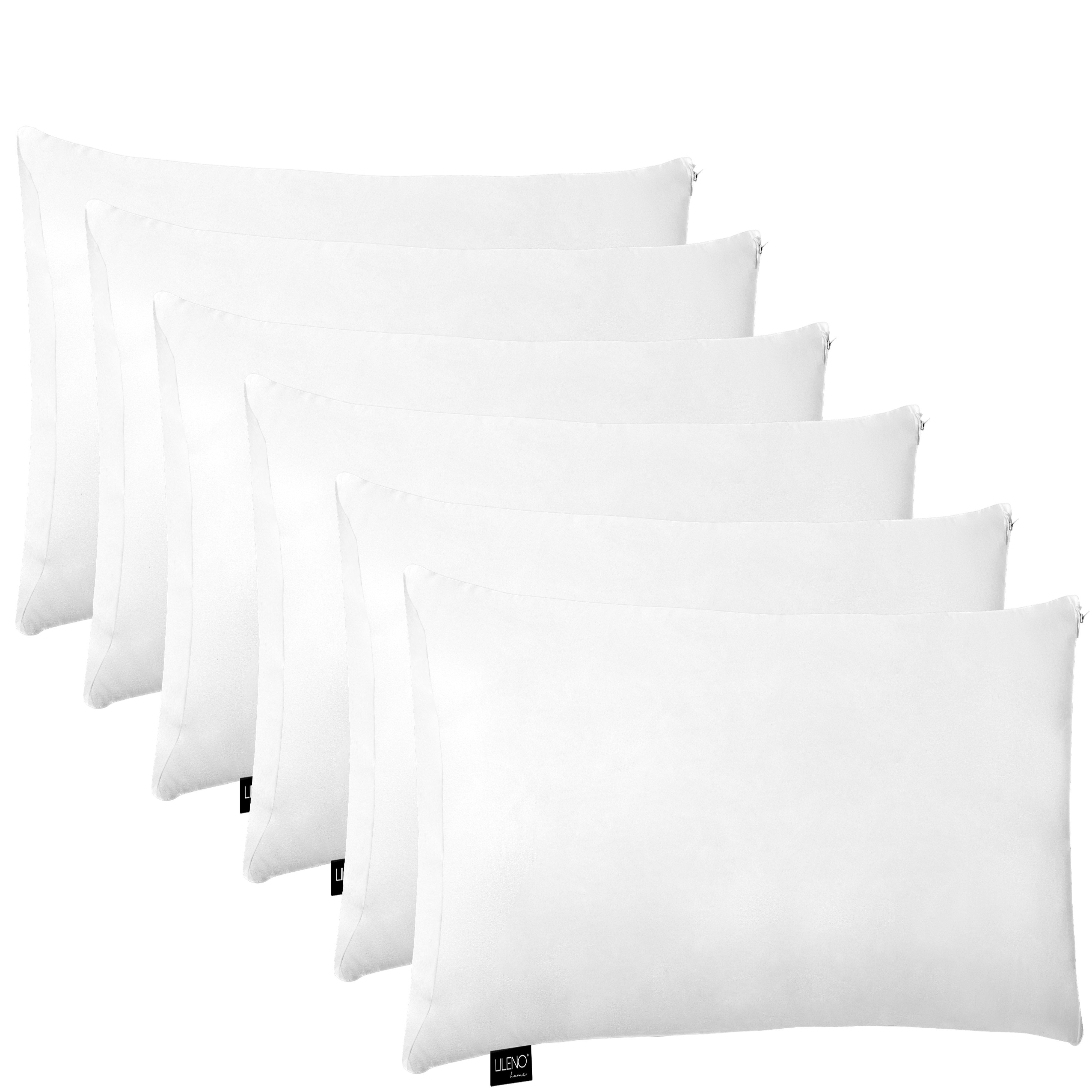 LILENO HOME Microfaserkissen - geeignet für Всеrgiker, in verschiedenen Größen - Made in Germany, Füllung: 100% Polyester, Rückenschläfer, Seitenschläfer, Bauchschläfer, Set, 6er Set, Подушки 30x50 cm mit Reißverschluss, als Bettkissen oder Декоративные подушки