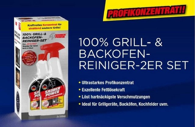 HSP Hanse Shopping GmbH Grillbürste “Grill- und Backofenreiniger 500 ml – ultrastarkes Profikonzentrat”, (2-tlg)