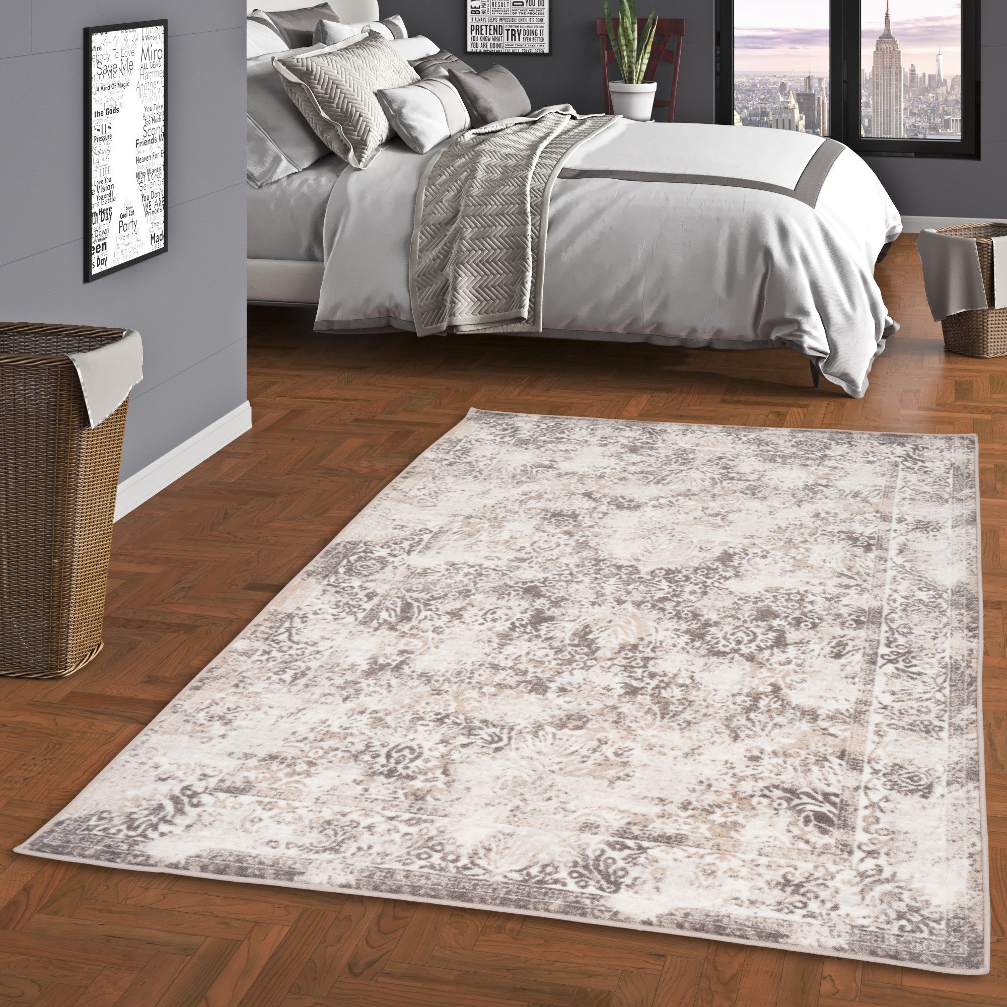 Pergamon Designteppich Designer Teppich Tawira Vintage Bordüre, Rechteckig, Höhe: 12 mm
