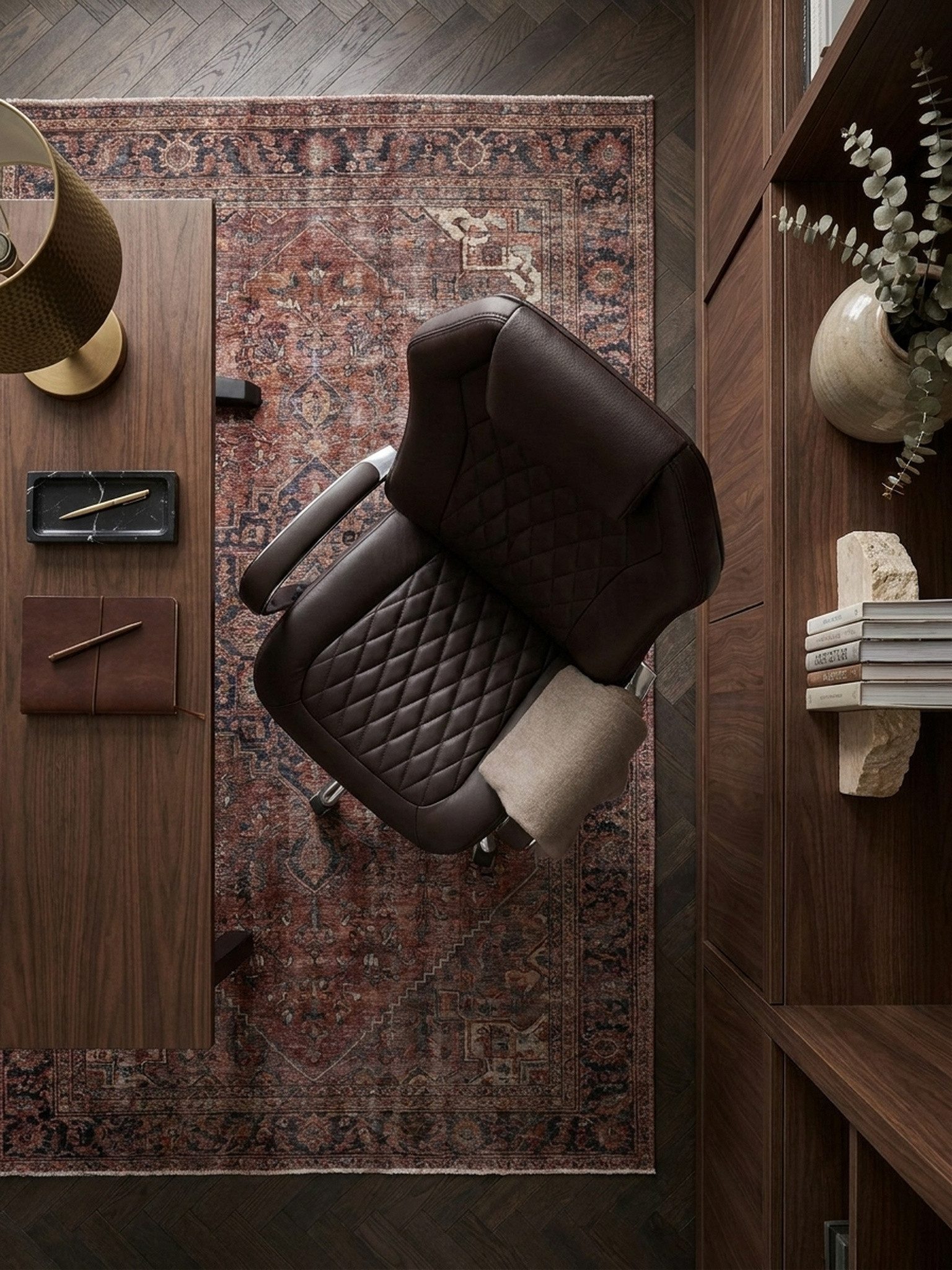 KADIMA DESIGN Chefsessel Bürostuhl MONTEREY Echt-Leder Braun Schreibtischstuhl 120KG (Chefsessel hohe Rückenlehne mit Kopfstütze X-XL)