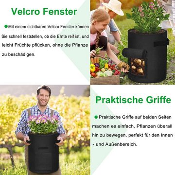 AUFUN Pflanzkübel Pflanzsack aus Vliesstoff 27/38L Tasche mit Klettverschluss (2 St), Pflanztopf Pflanzensack für Kartoffeln,Tomaten,Blumen,Pflanzen,Gemüse