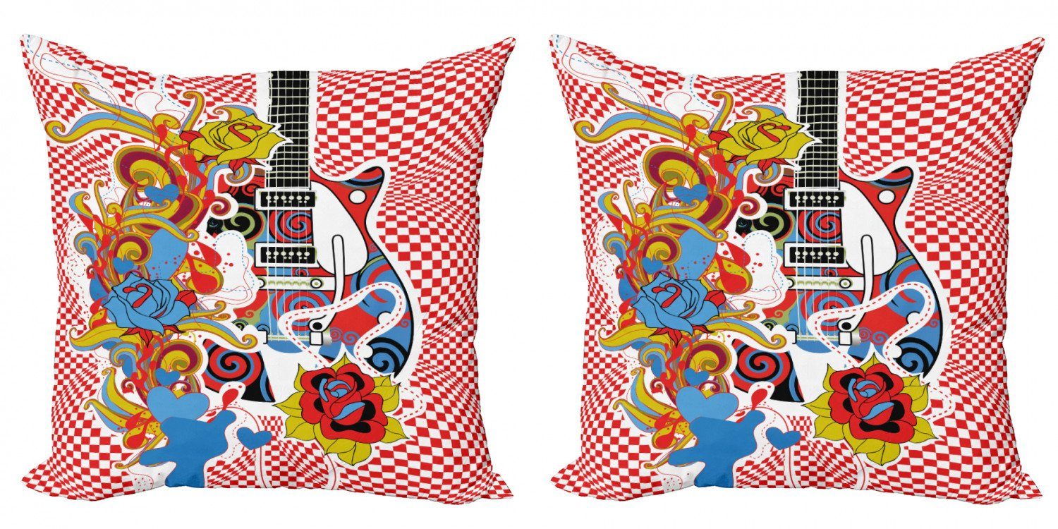 Kissenbezüge Modern Accent Abakuhaus Doppelseitiger Gitarre Stück), Digitaldruck, inspirierte 60er (2 Rockmusik