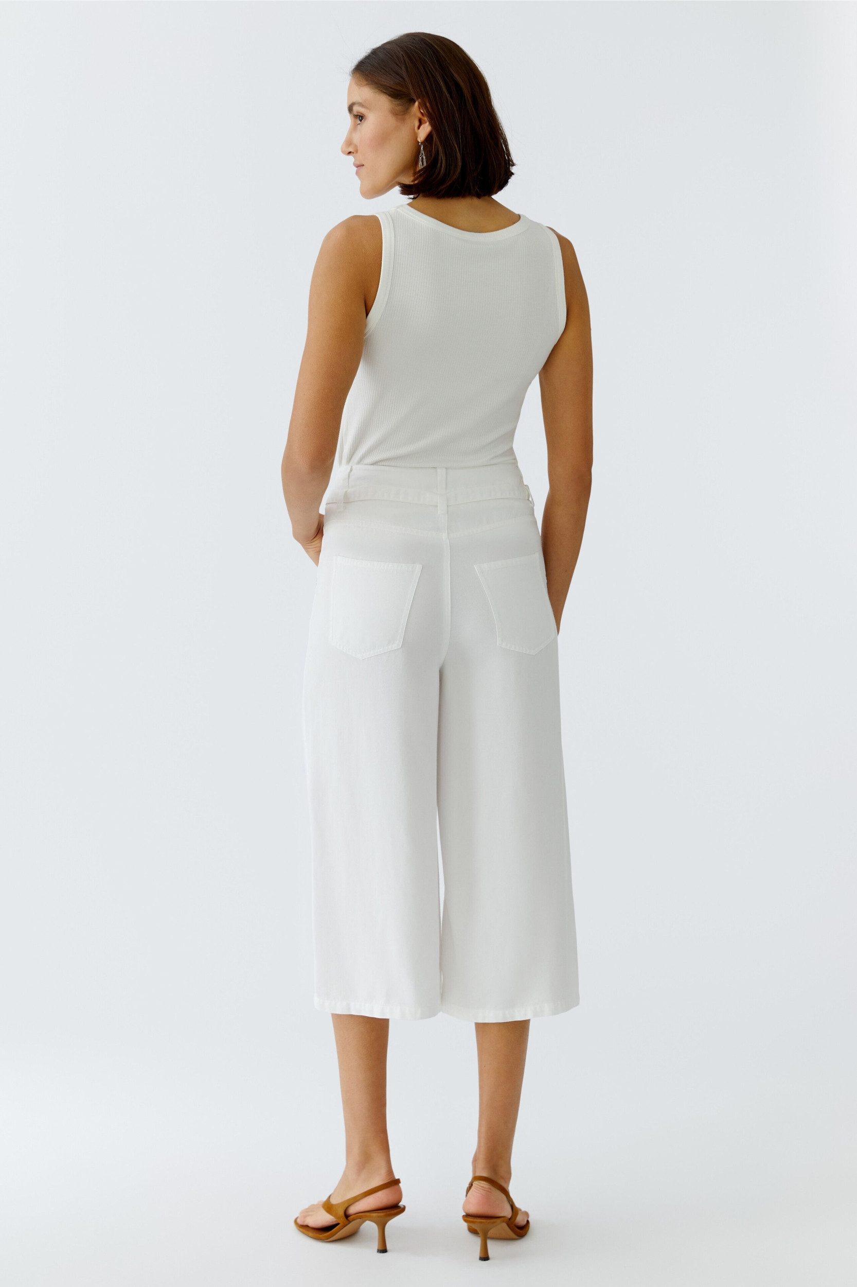 Oui 5-Pocket-Jeans Hose optic white