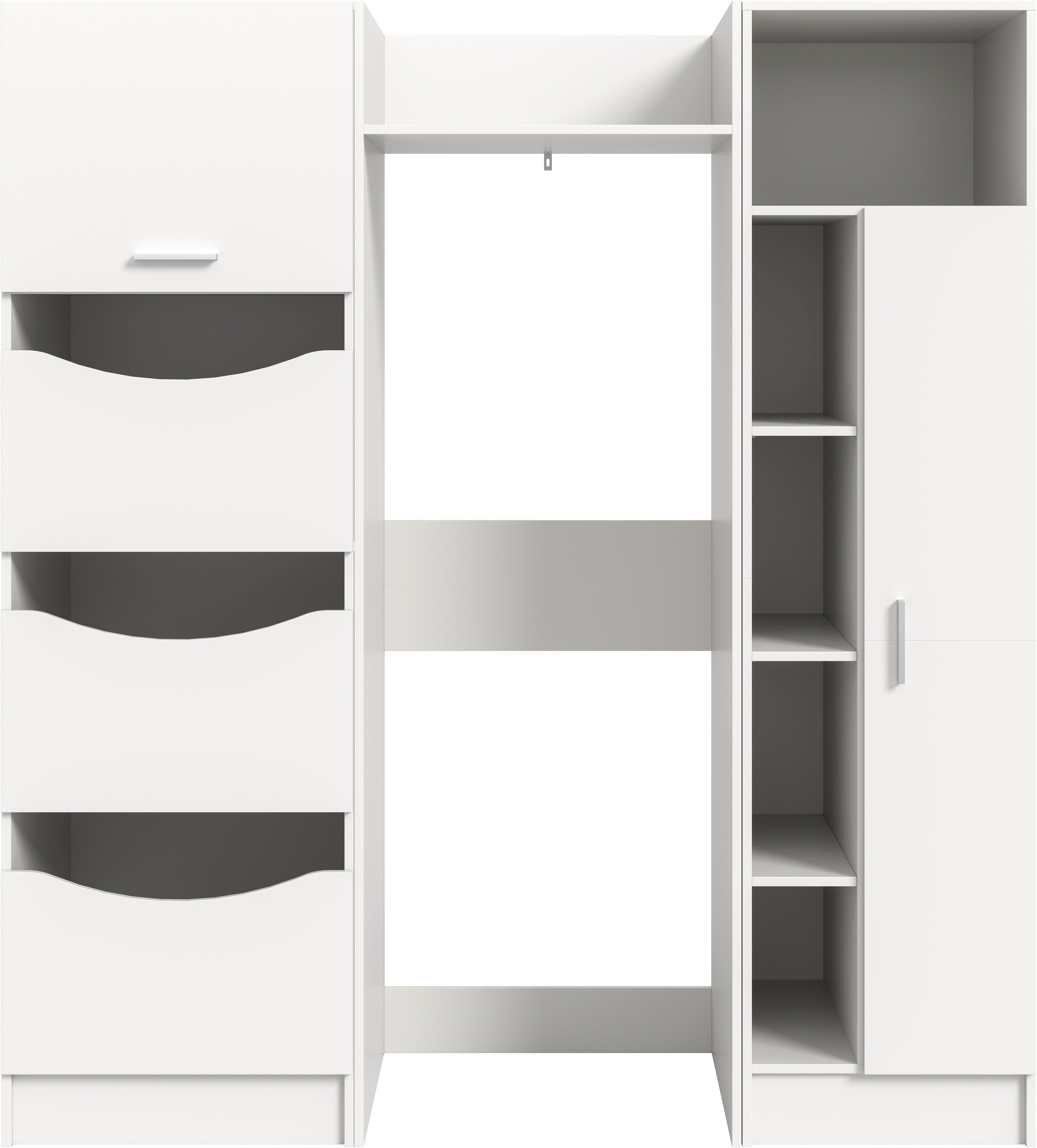 welltime Badmöbel-Set FALAS, 3-teilig, Hauswirtschaftsraum Set, Breite 176 cm, (Set, 3-St., 1x Wäscheschrank, 1x Waschmaschinenumbauschrank, 1x Mehrzweckschrank), Kombination, Waschmaschinenumbau, Waschmaschinenschrank, Wäschekammer