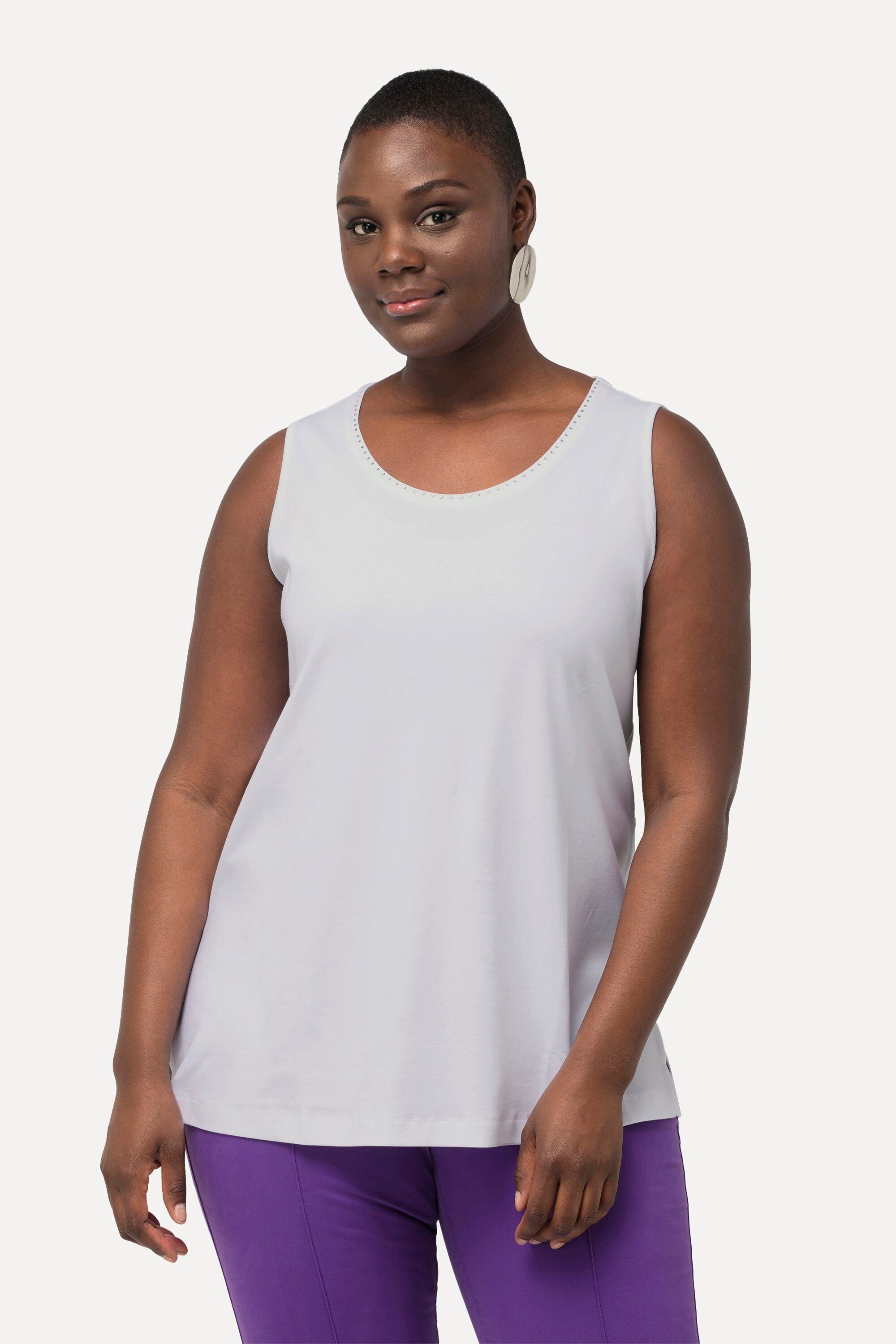 Ulla Popken Longtop Pima Cotton-Top A-Linie günstig online kaufen