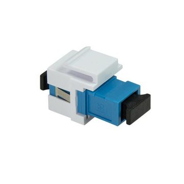 LogiLink NK0034 Professional Keystone Glasfaser Verbinder Netzwerk-Adapter, Kupplung SC-Simplex Singlemode, blau/weiß