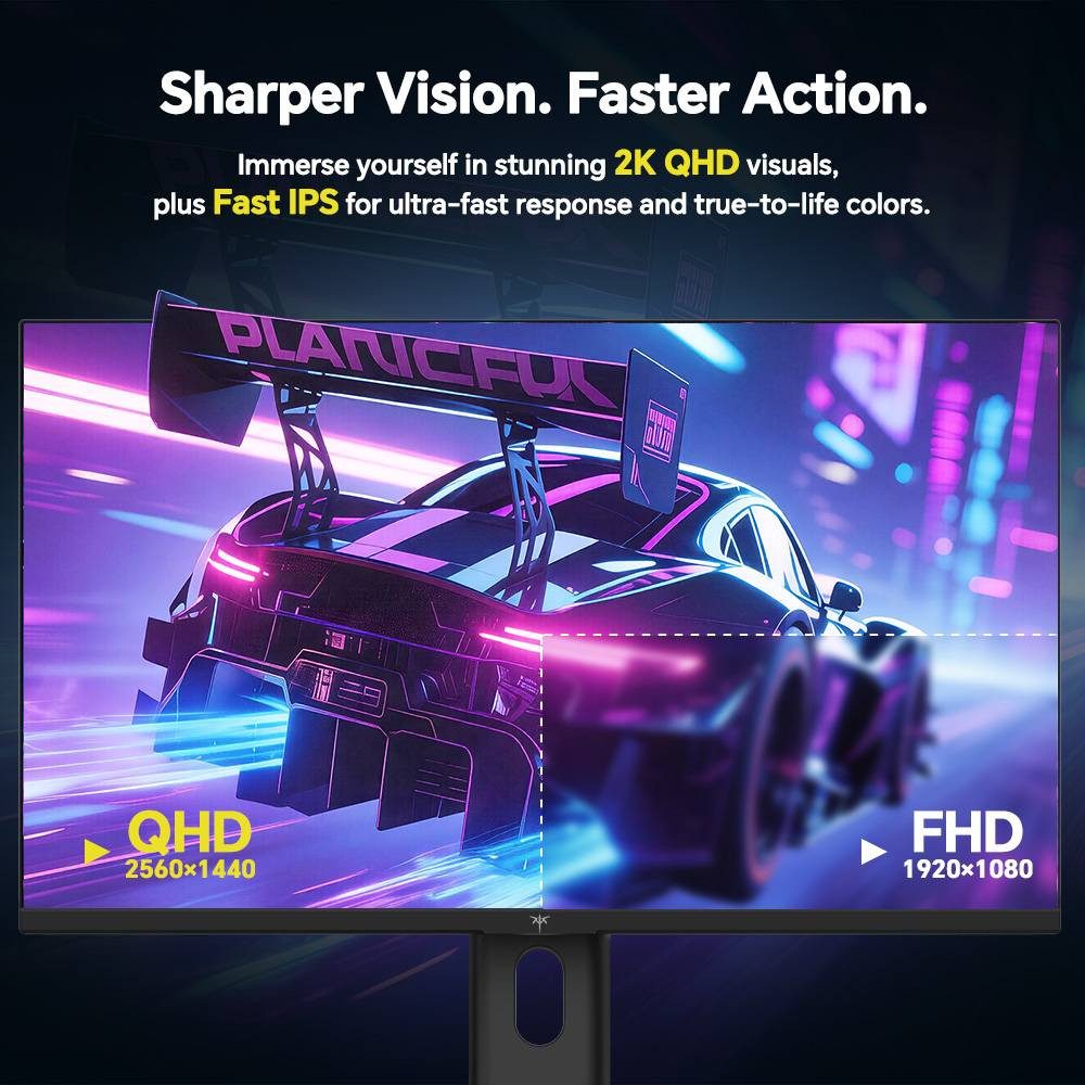 KTC H24T7 Gaming-Monitor (60,5 cm/23.8 ", 2560×1440 px, 2560 × 1440 QHD, 180 Hz, auf 185 Hz übertaktet)
