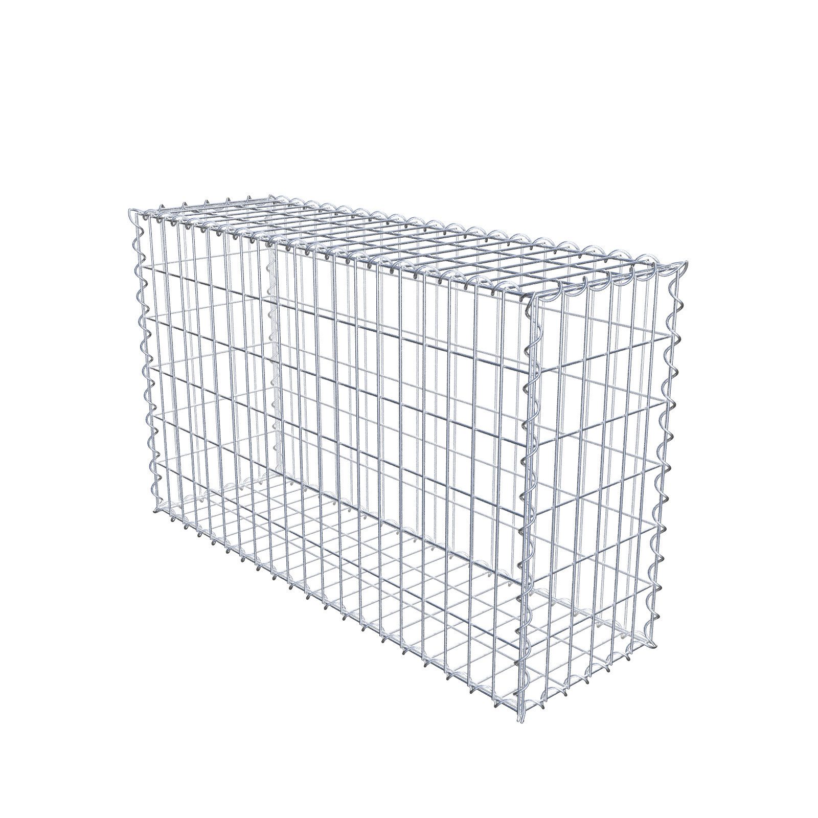 Gabiona Gabionenzaun Gabione 100 cm x 60 cm x 30 cm (L x H x T), Maschenweite 5 cm x 10, (Gabione 100 cm x 60 cm x 30 cm (L x H x T), Maschenweite 5 cm x 10 cm, Spirale)