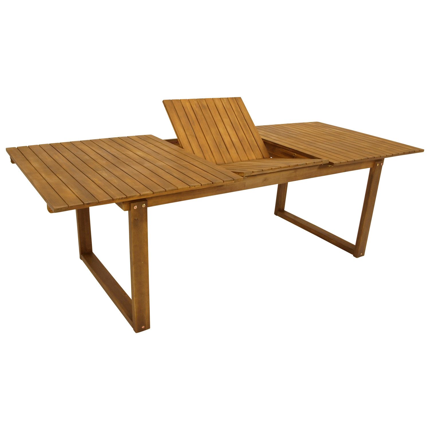 DEGAMO Gartentisch SANTIAGO ausziehbar, 180/240x100cm, Akazie geölt, modernes Kufengestell