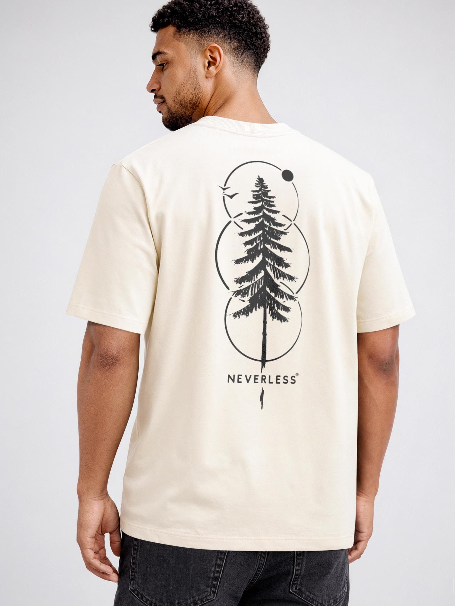 Neverless Oversize-Shirt Herren T-Shirt - Outdoor Baum - Oversized Relaxed Fit Sommer Fashion mit Print
