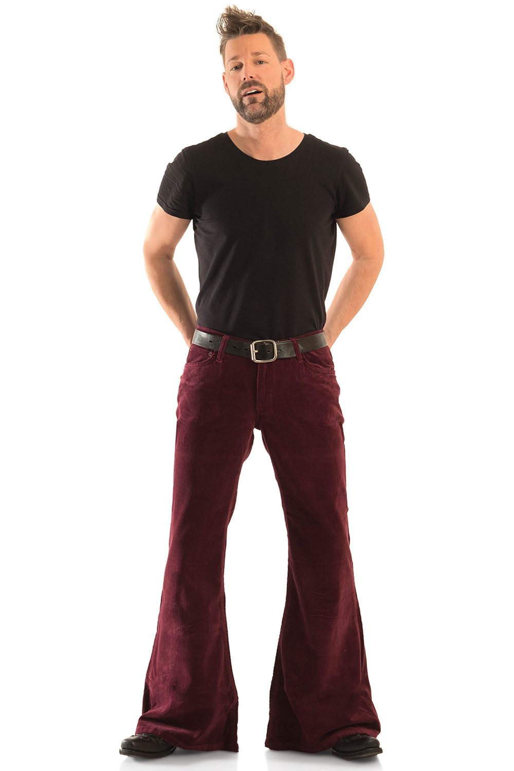 Schlaghose Herren Cord bordeaux