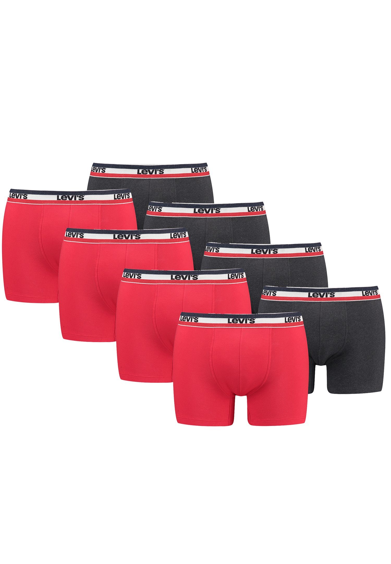 Levi's® Boxershorts MEN SPRTSWR LOGO BOXER BRIEF ORGANIC CO 6er Pack (Set, 8-St., 8er-Pack) Red / Black
