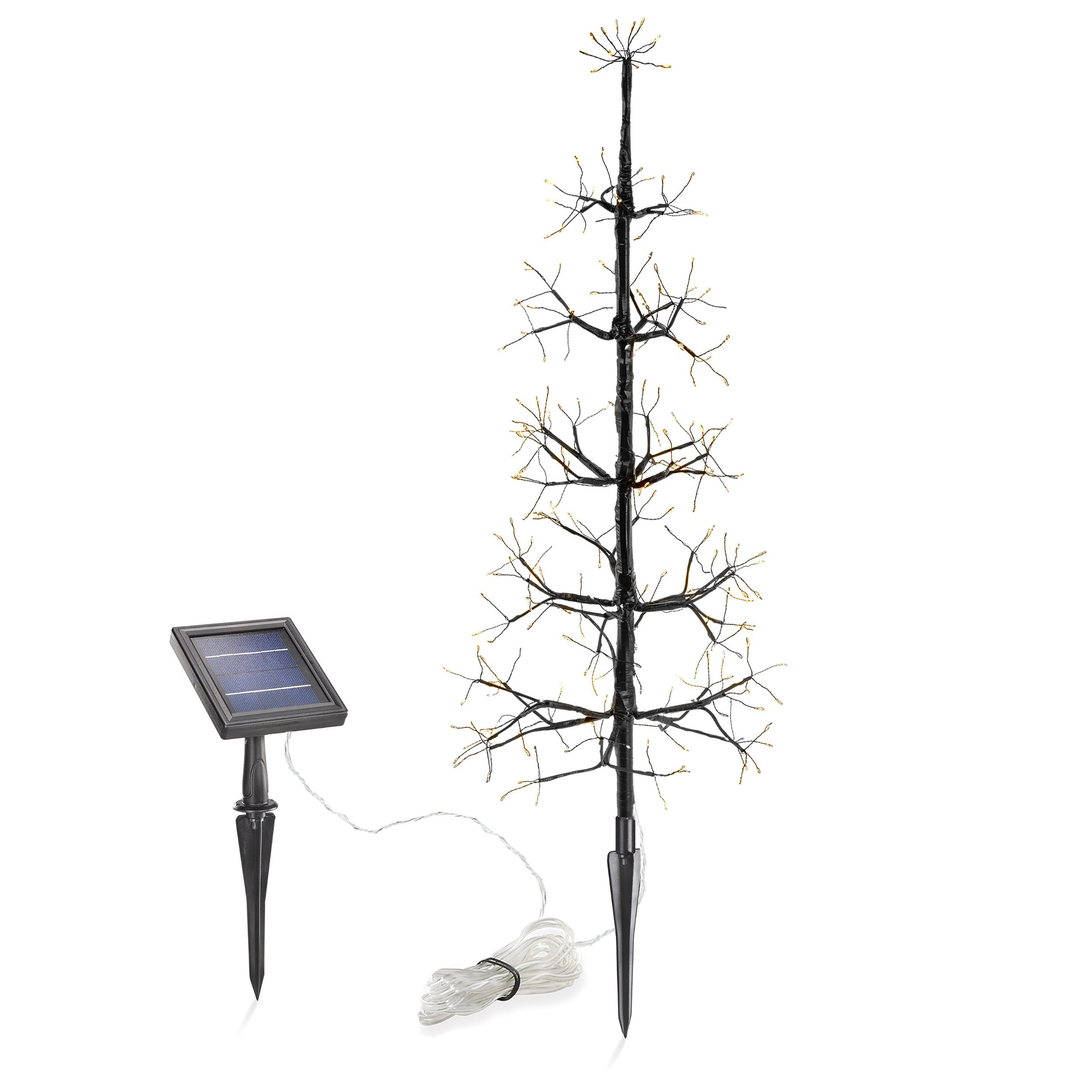 esotec LED Solarleuchte Weihnachtsbaum 75x35cm flexibel frei gestaltbar 200 LEDs außen 103417, LED fest integriert