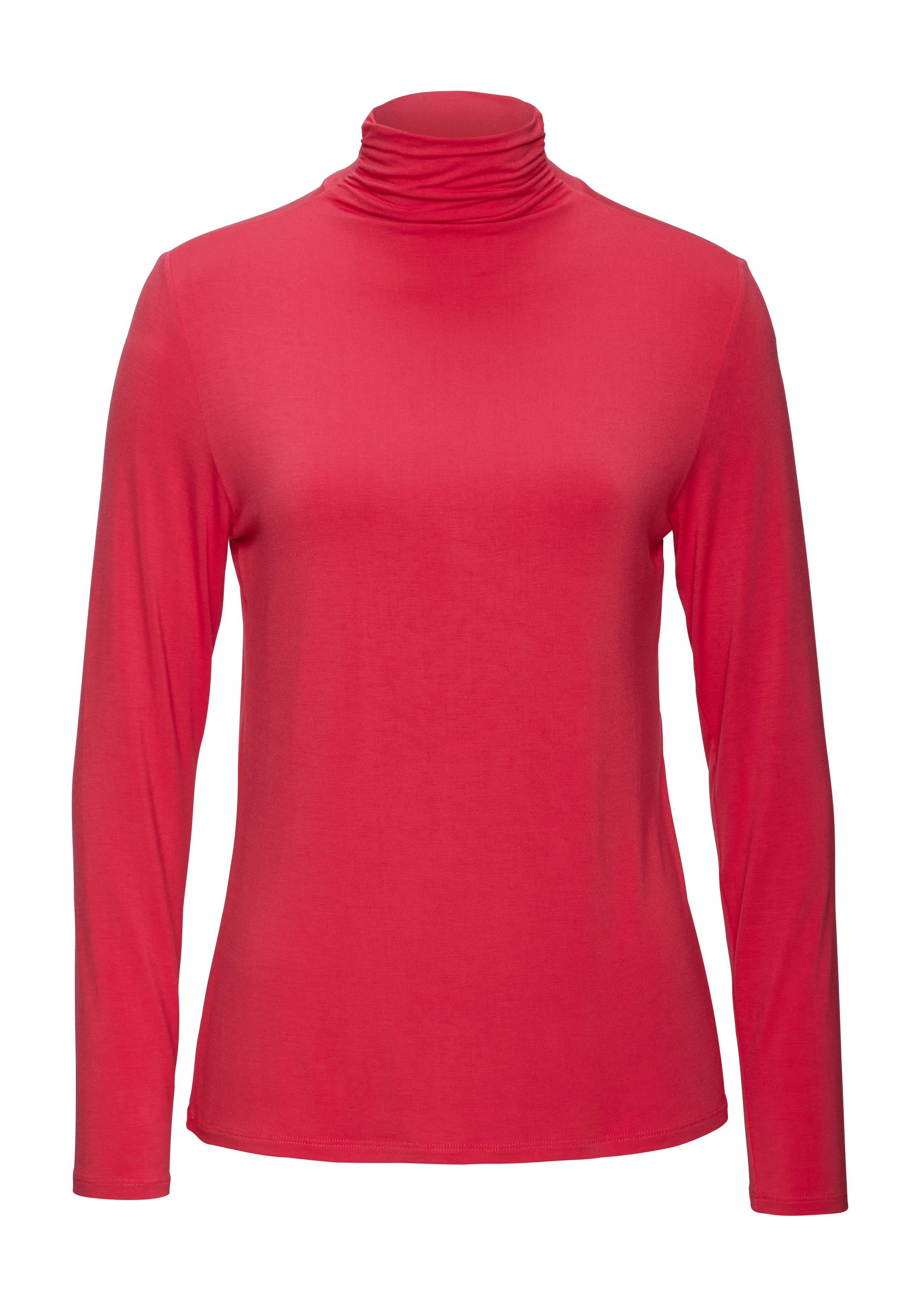 LASCANA Stehkragenshirt "aus weichem Viskose-Stretch" günstig online kaufen