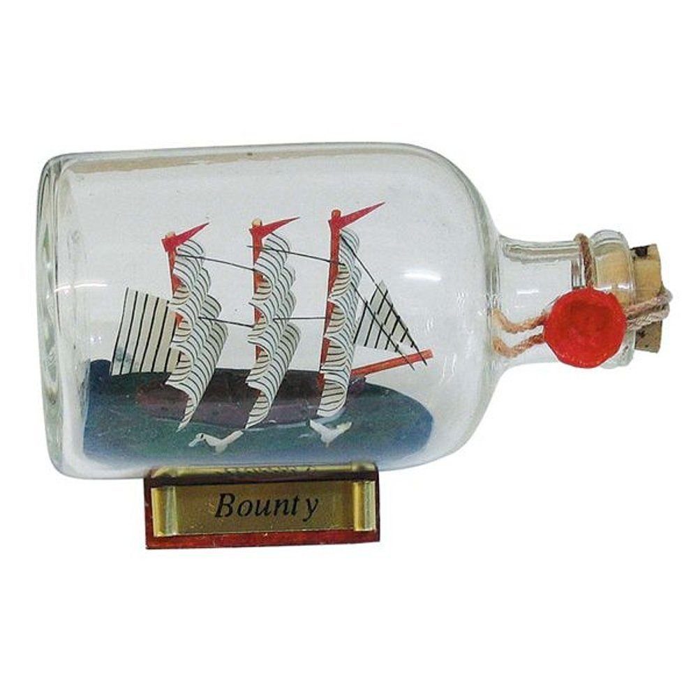 Linoows Dekoobjekt Buddelschiff, Flaschenschiff "Bounty", Segelschiff 9 cm, detailgetreue Modelle in der Flasche