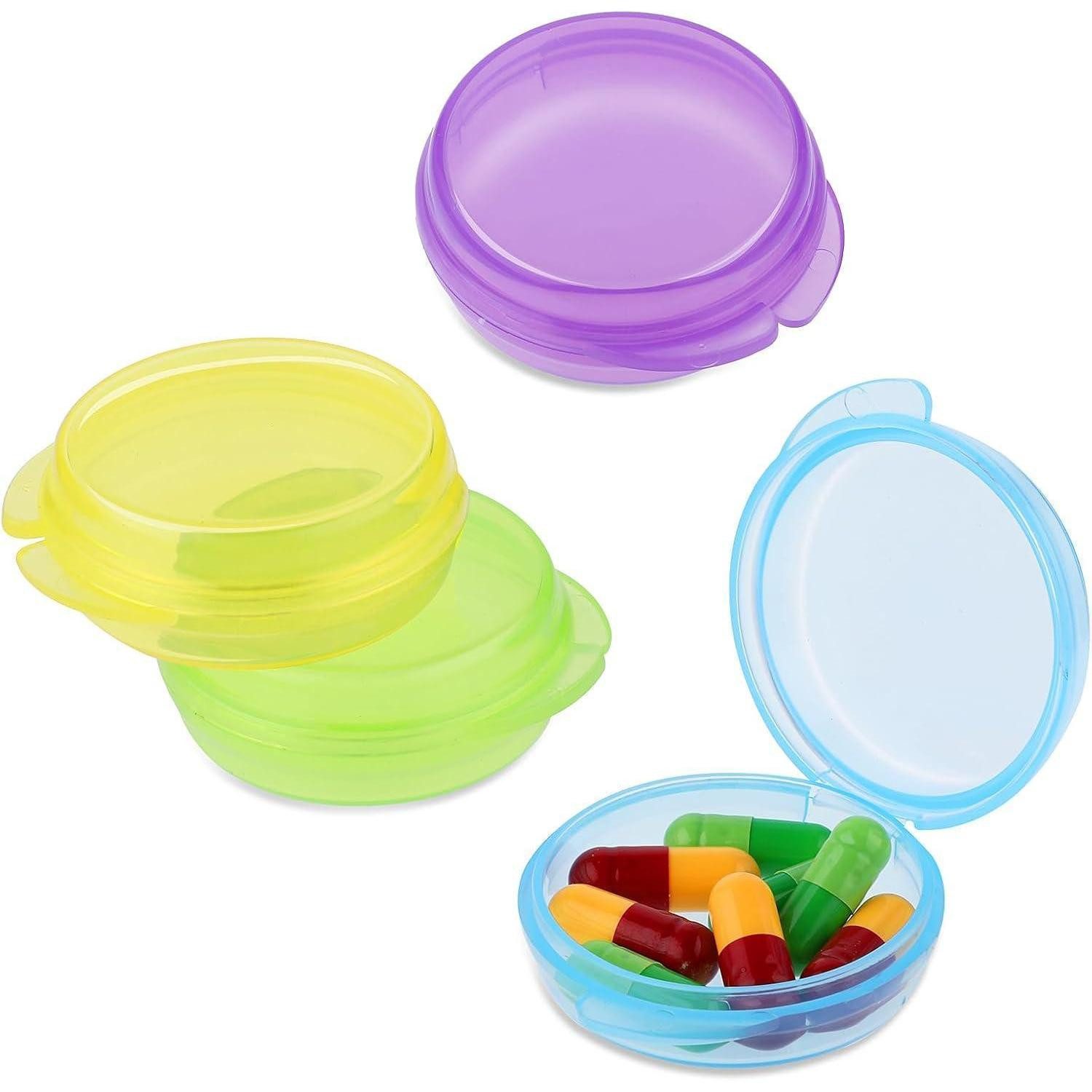 Pillendose 4er Pack Mini-Pillendose Pillen-Organizer Tragbarer Vitamin-Halter