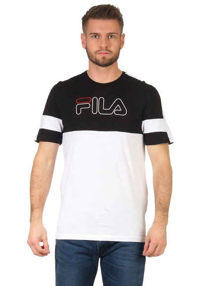 Fila T-Shirt Fila T-Shirt Herren JADON BLOCKED TAPE TEE 683257 Schwarz Weiß E08 Bright White Black