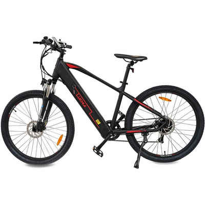 Docrooup E-Bike 27.5Zoll E bike Mountainbike SHIMANO 6-Gang, 360Wh 36V akku, Nabenschaltung, Stvzo 250W Heckmotor, 360 Wh Nabendynamo, (Reichweite 60km, Tragfähigkeit 120 kg, für damen und herren, für 160-210cm), Scheinwerfer, Rückleuchten, Reifenreflektoren, Klingeln