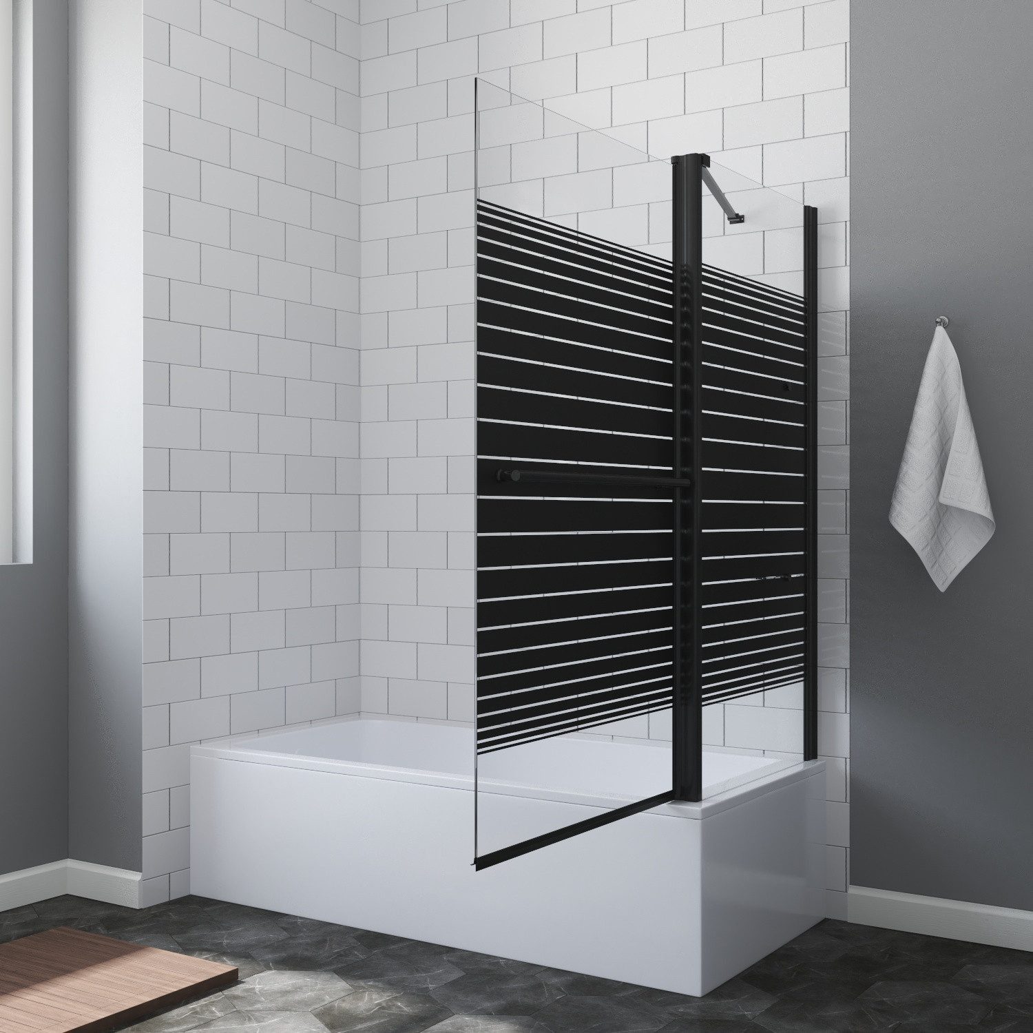 AQUALAVOS Badewannenaufsatz Badewannenaufsatz Eckdusche Duschwand 1 günstig online kaufen