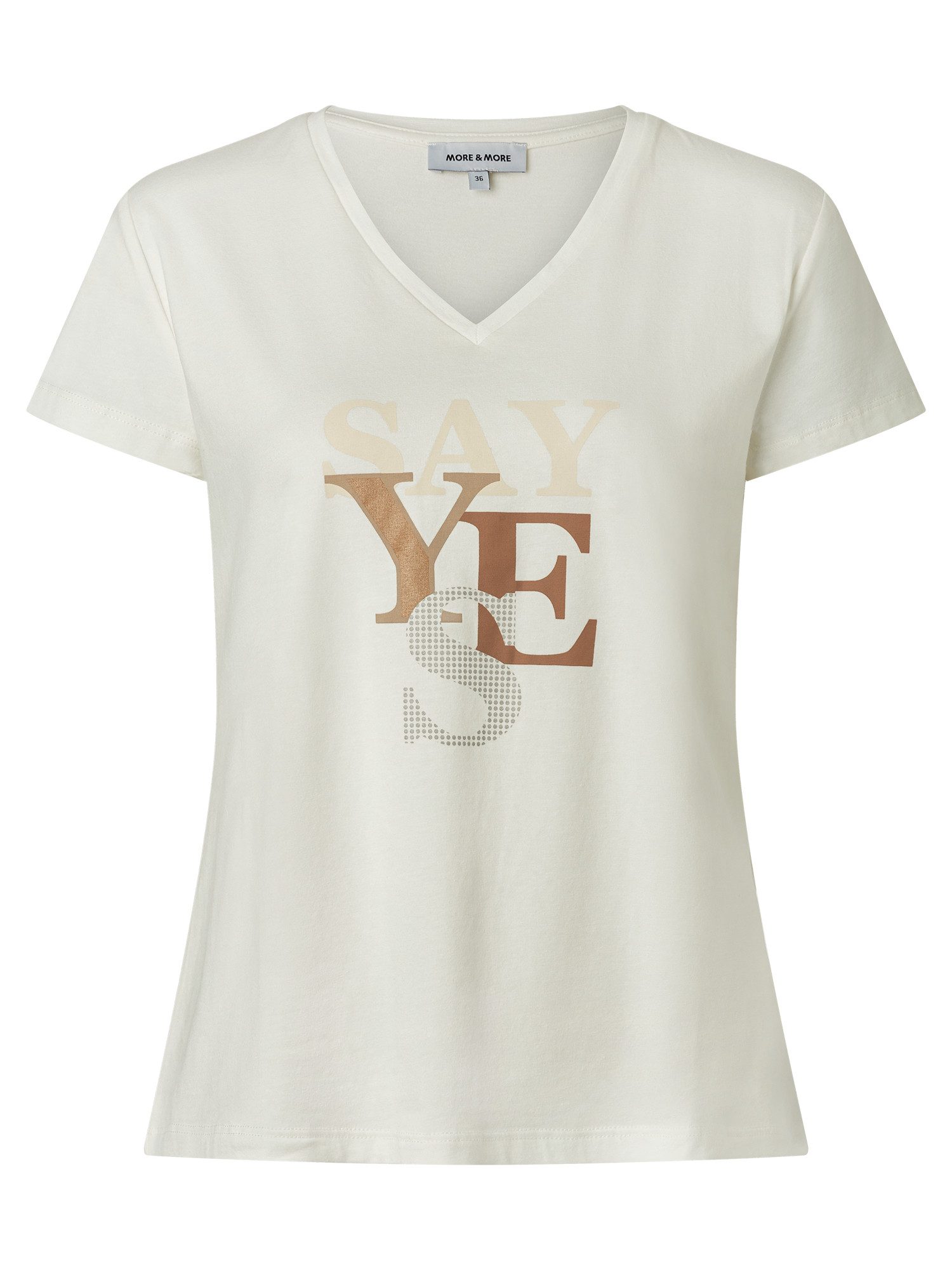 MORE&MORE Kurzarmshirt sommerliches Kurzarmshirt "Say Yes" günstig online kaufen