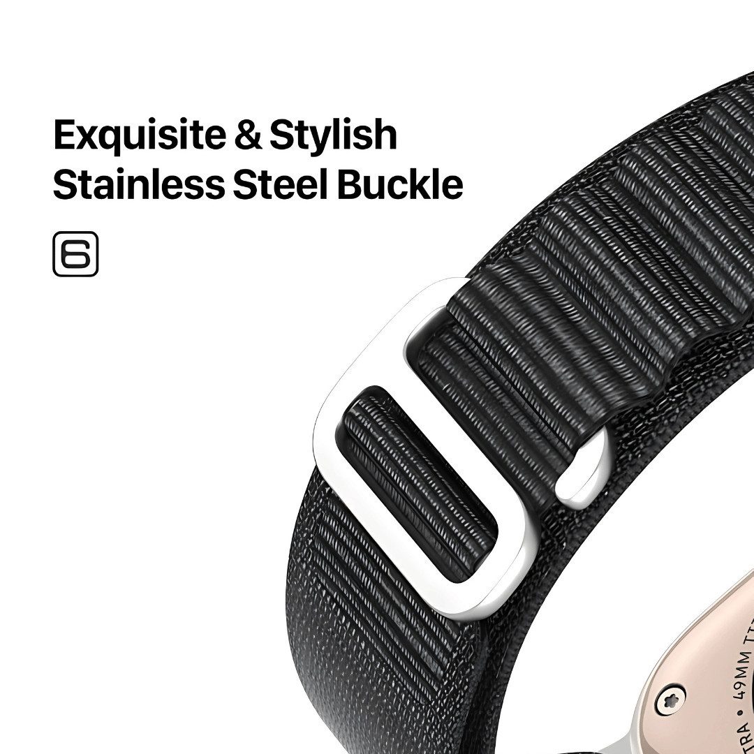 SmartUP Smartwatch-Armband für Apple Watch 11-1 / SE Ultra /3 Titan Alpine Nylon Ersatzband Sport, kompatibel mit allen Apple Watch Modellen, atmungsaktives Nylon