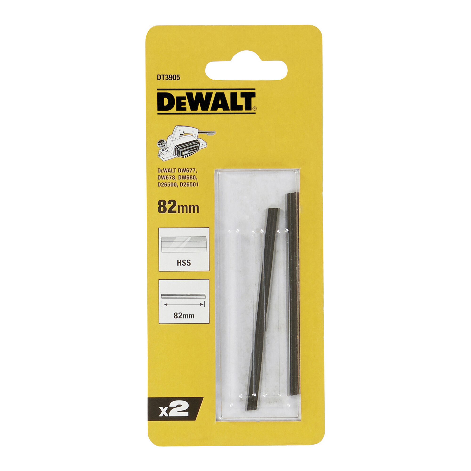 DeWalt Elektrohobel DEWALT Hobelwendemesser HSS 82 mm DT3905-QZ 2 Stk