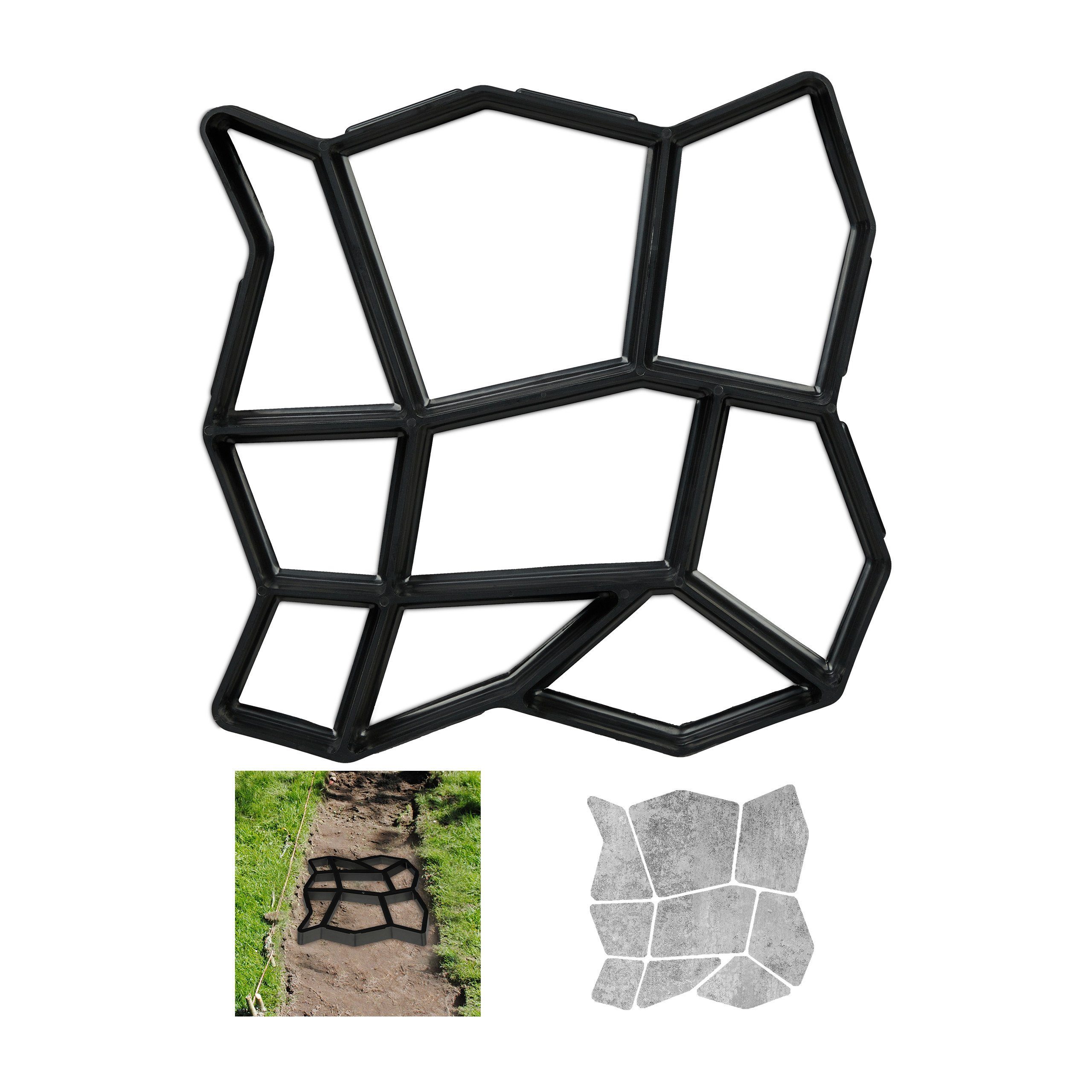 relaxdays Leichtbeton-Bauplatte Pflasterform 9 Kammern 35 günstig online kaufen