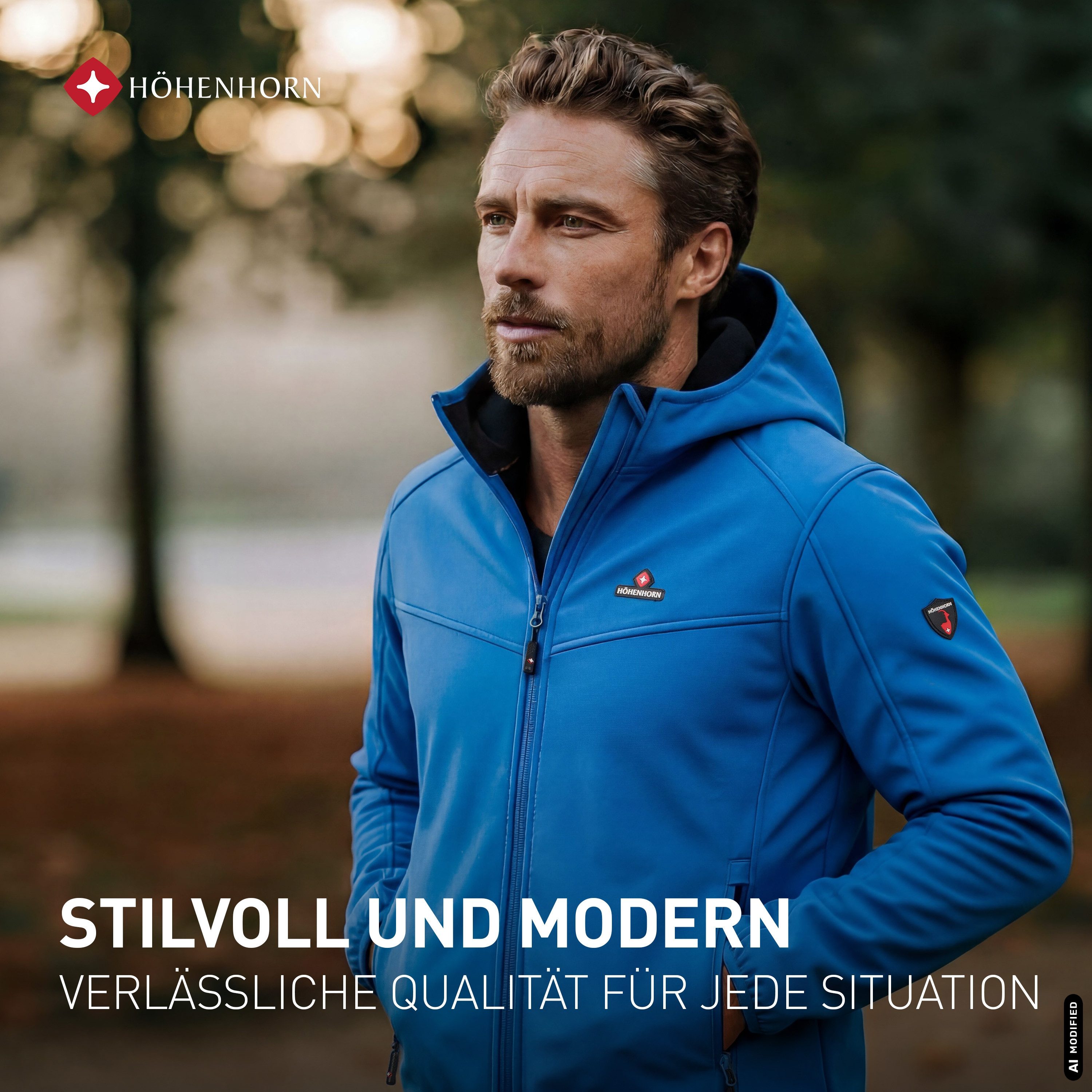 Höhenhorn Softshelljacke Alpberg Herren leichte Jacke für Männer Outdoor Übergangsjacke Microfleece-Innenfutter, Atmungsaktiv – Bild 4 von 5