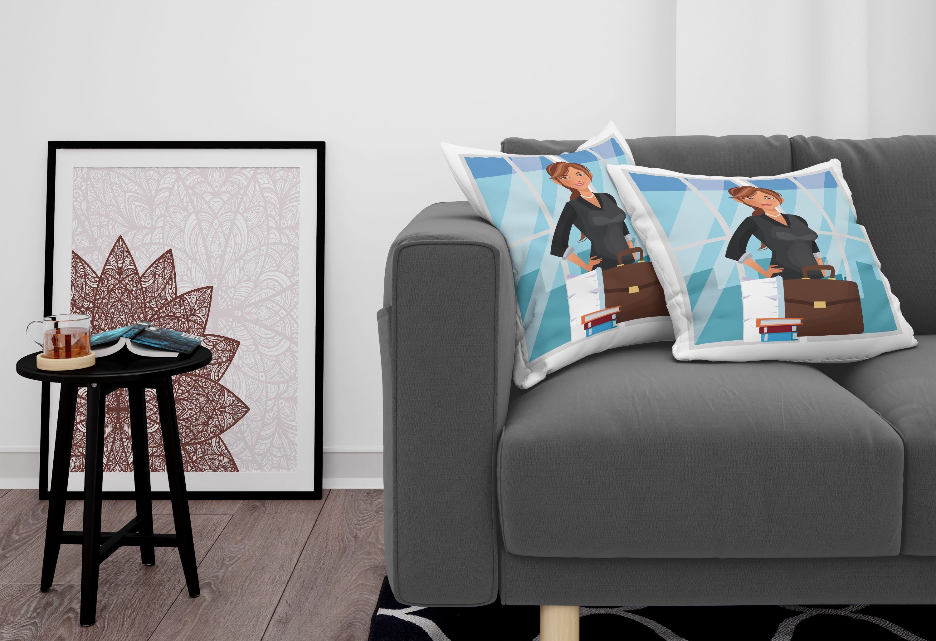 Kissenbezüge Modern im Büro Geschäftsfrau Doppelseitiger Boss Digitaldruck, Accent Mädchen Stück), (2 Abakuhaus