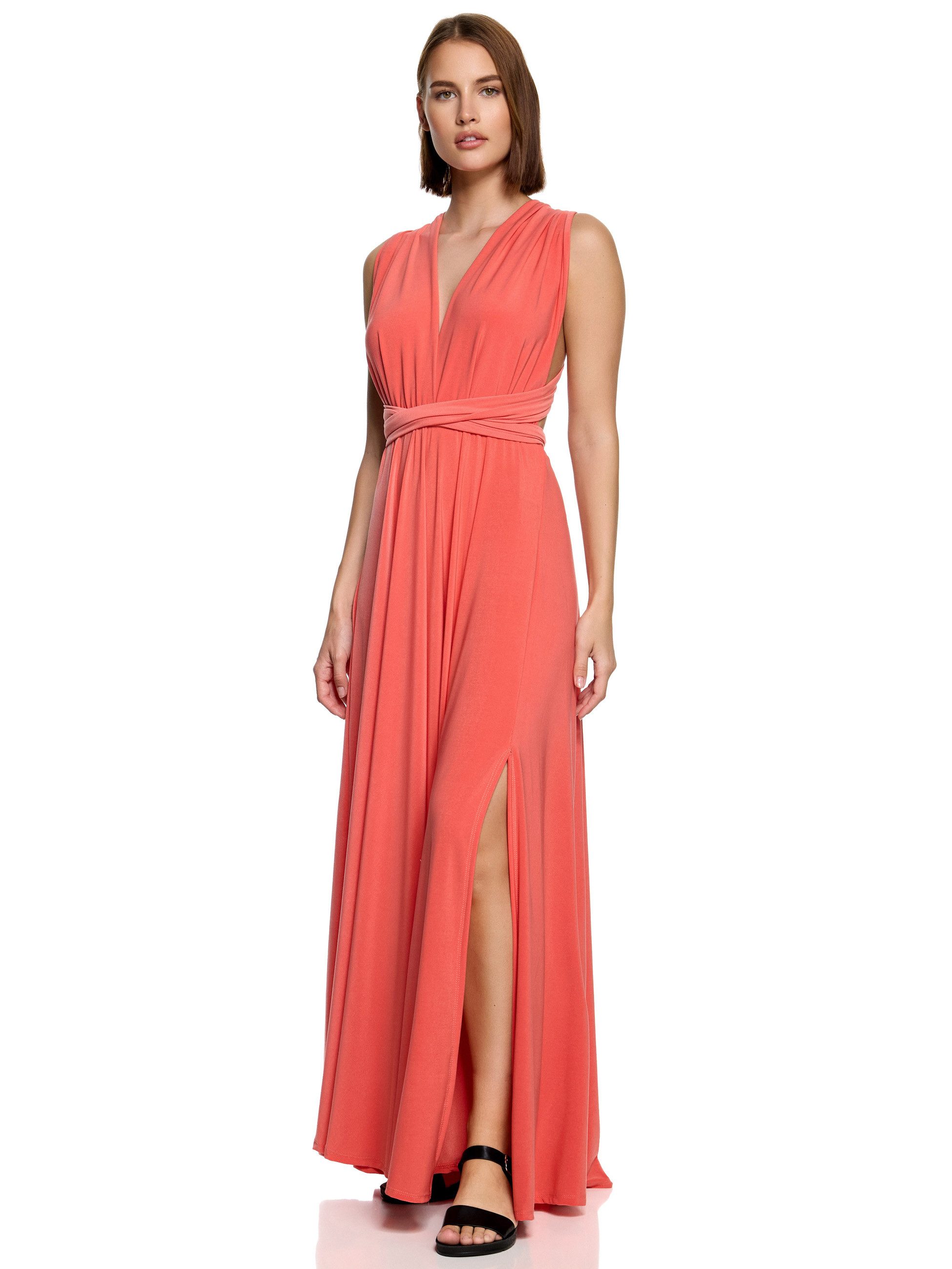 Worldclassca Abendkleid Worldclassca Abendkleid Partykleid Lang mit Schlitz Sommerkleid Maxikleid Cocktailkleid Wickelkleid Elegant Schulterfrei Ärmellos