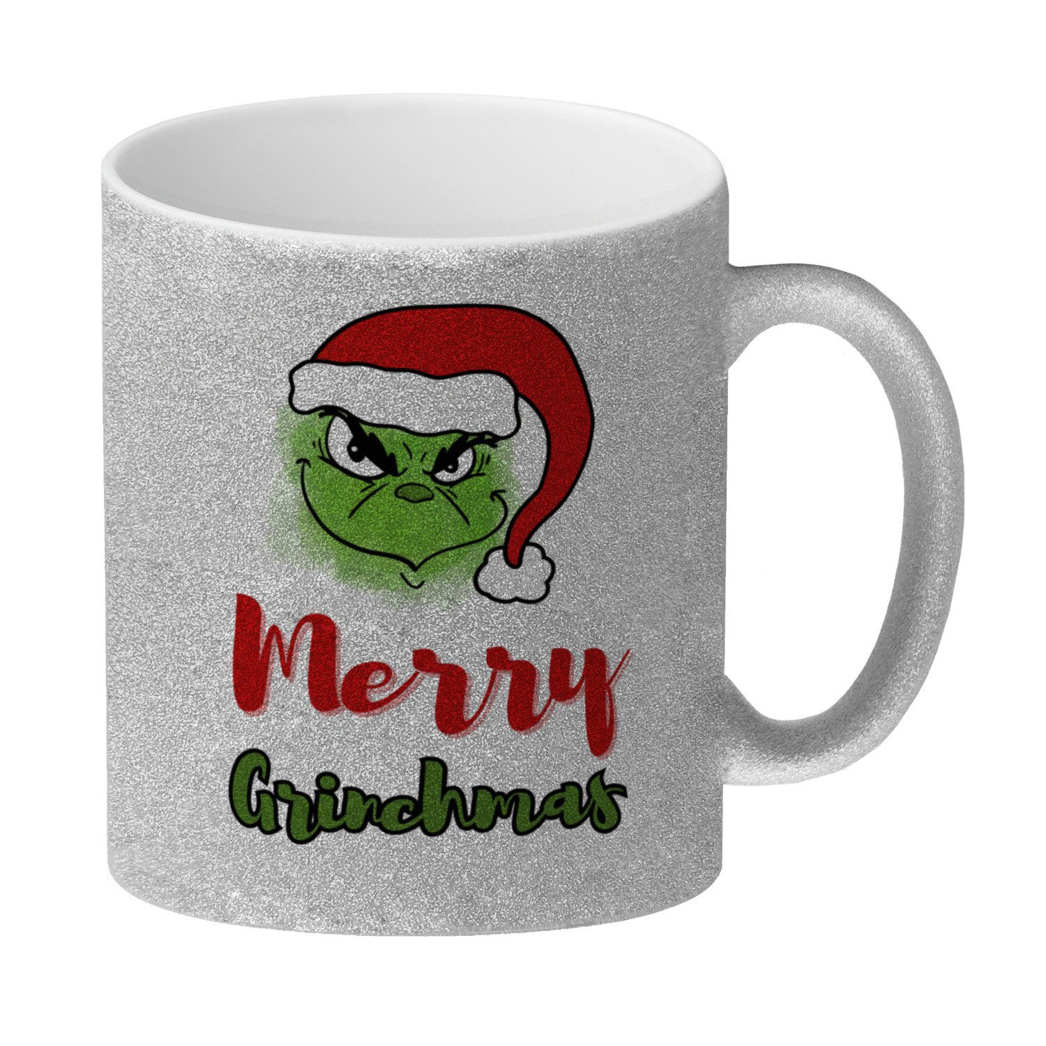 Tasse Merry Grinchmas Weihnachtsmuffel Glitzer-Kaffeebecher