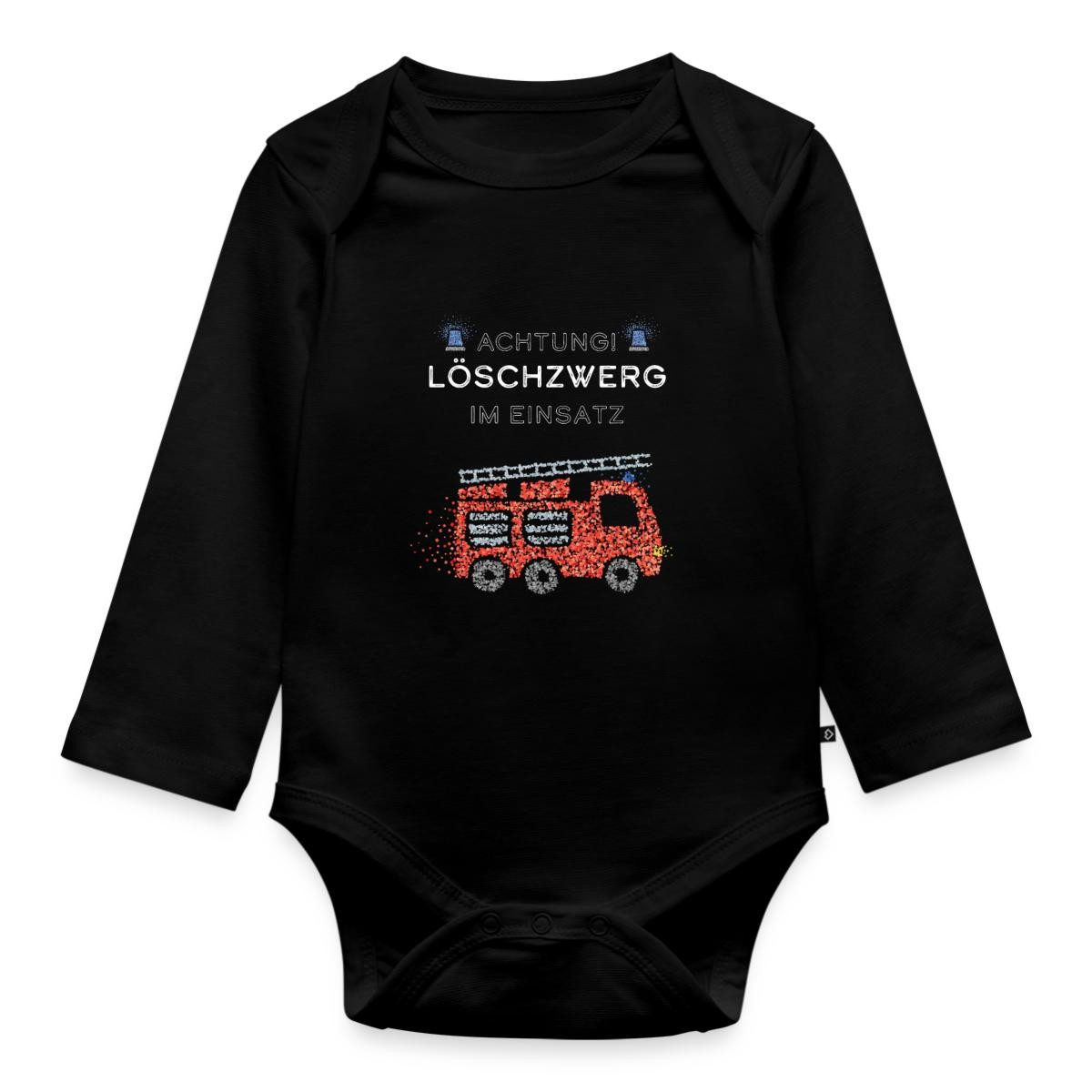 Spreadshirt Langarmbody Löschzwerg Feuerwehr Feuerwehrauto Tages Baby Body Langarm (1-tlg)