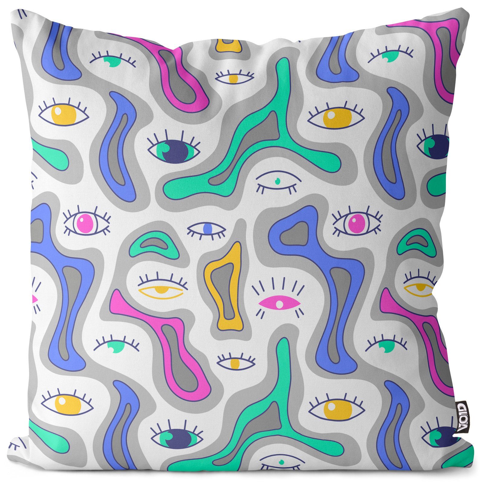 VOID Kissenbezug, (1 Stück), Pop Art Augen Retro Muster Kunst Design Druck Art Wohnzimmer bunt far