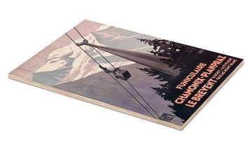 Posterlounge Holzbild Vintage Travel Collection, Chamonix-Mont-Blanc (Französisch), Vintage Illustration