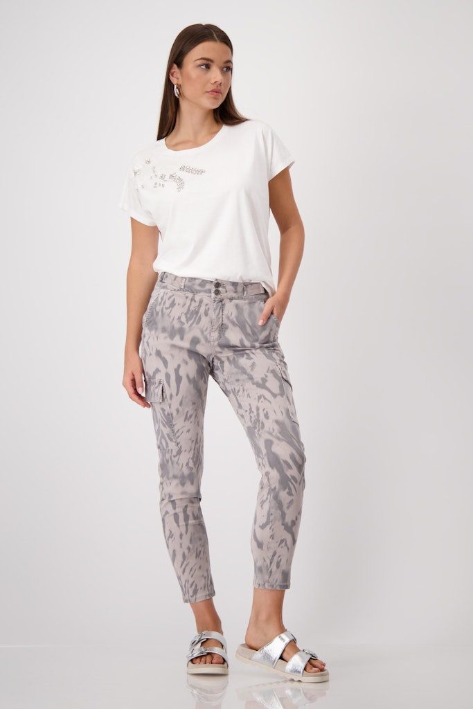 Monari 2-in-1-Hose Cargohose mit Tigermuster dark günstig online kaufen