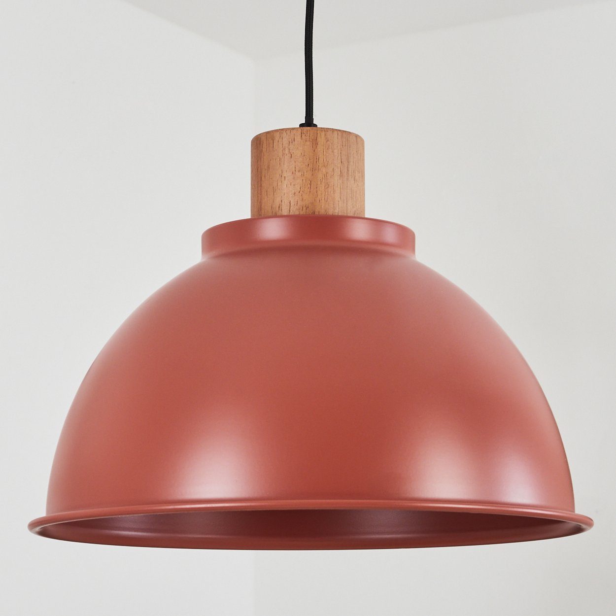 moderne »Cologna« Pendelleuchte ohne Metall/Holz Leuchtmittel hofstein Rot/Natur, aus Hängelampe in