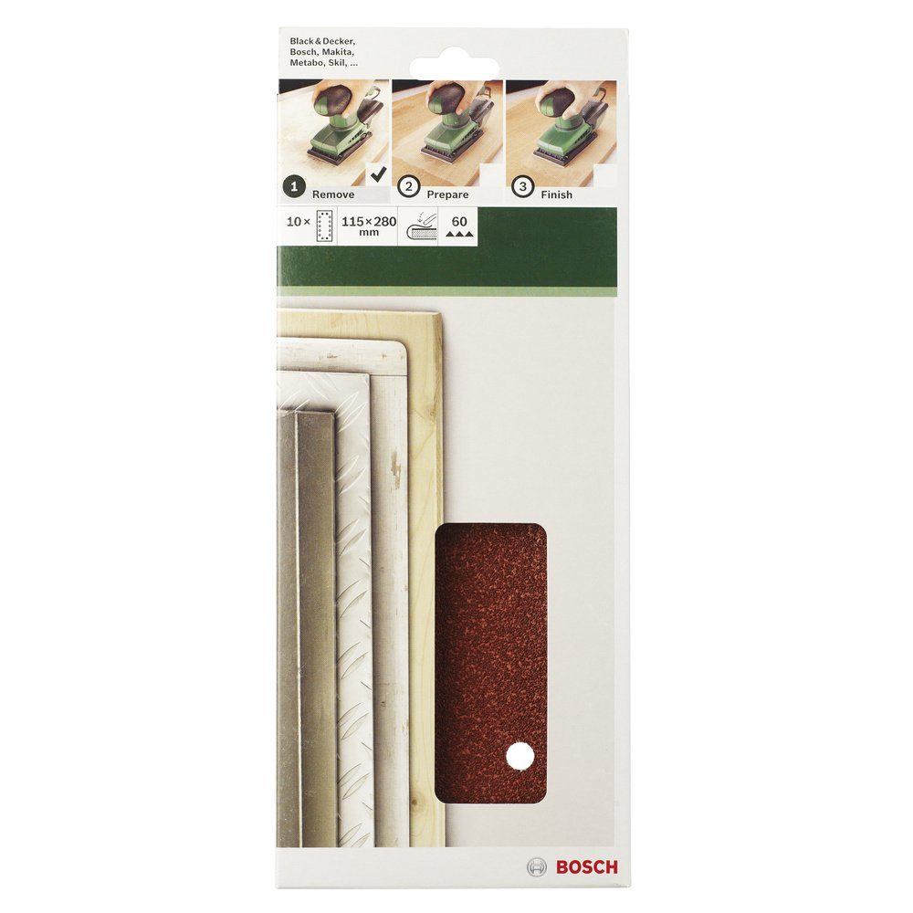 2609256B32 Schleifpapier Schwingschleifpapier-Set Accessories Körnung Bosch Accessories gelocht Bosch