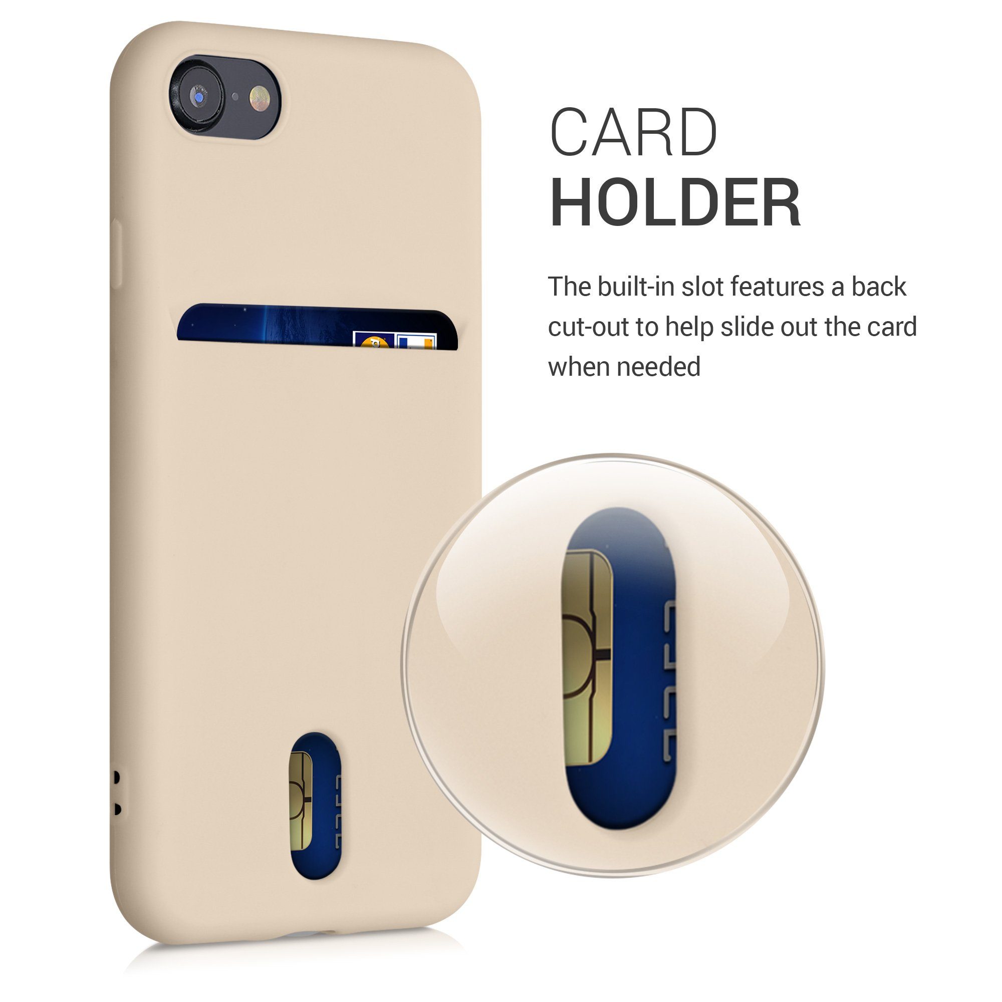 kwmobile Handyhülle Hülle für Apple iPhone SE / 8 / 7, Handy Schutzhülle Cover Case mit Kartenfach