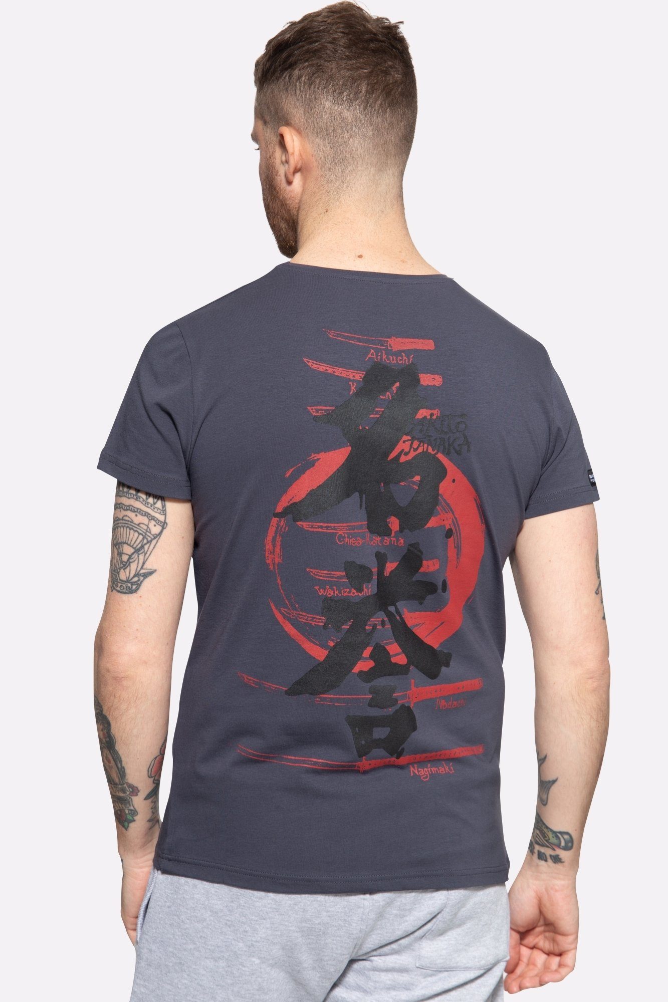 Akito Tanaka T-Shirt Backprint Legend mit anthrazit