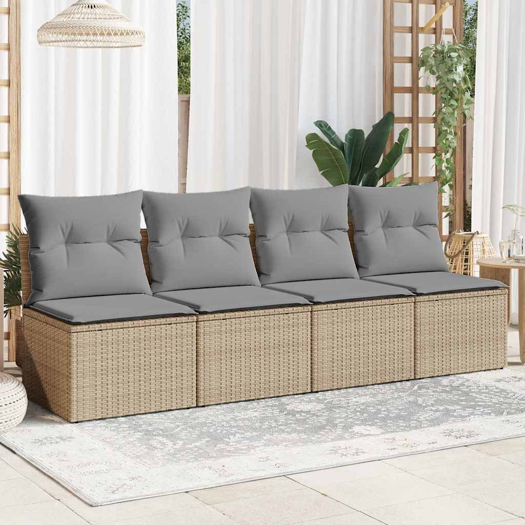 vidaXL Loungesofa Gartensofa mit Kissen 4-Sitzer günstig online kaufen