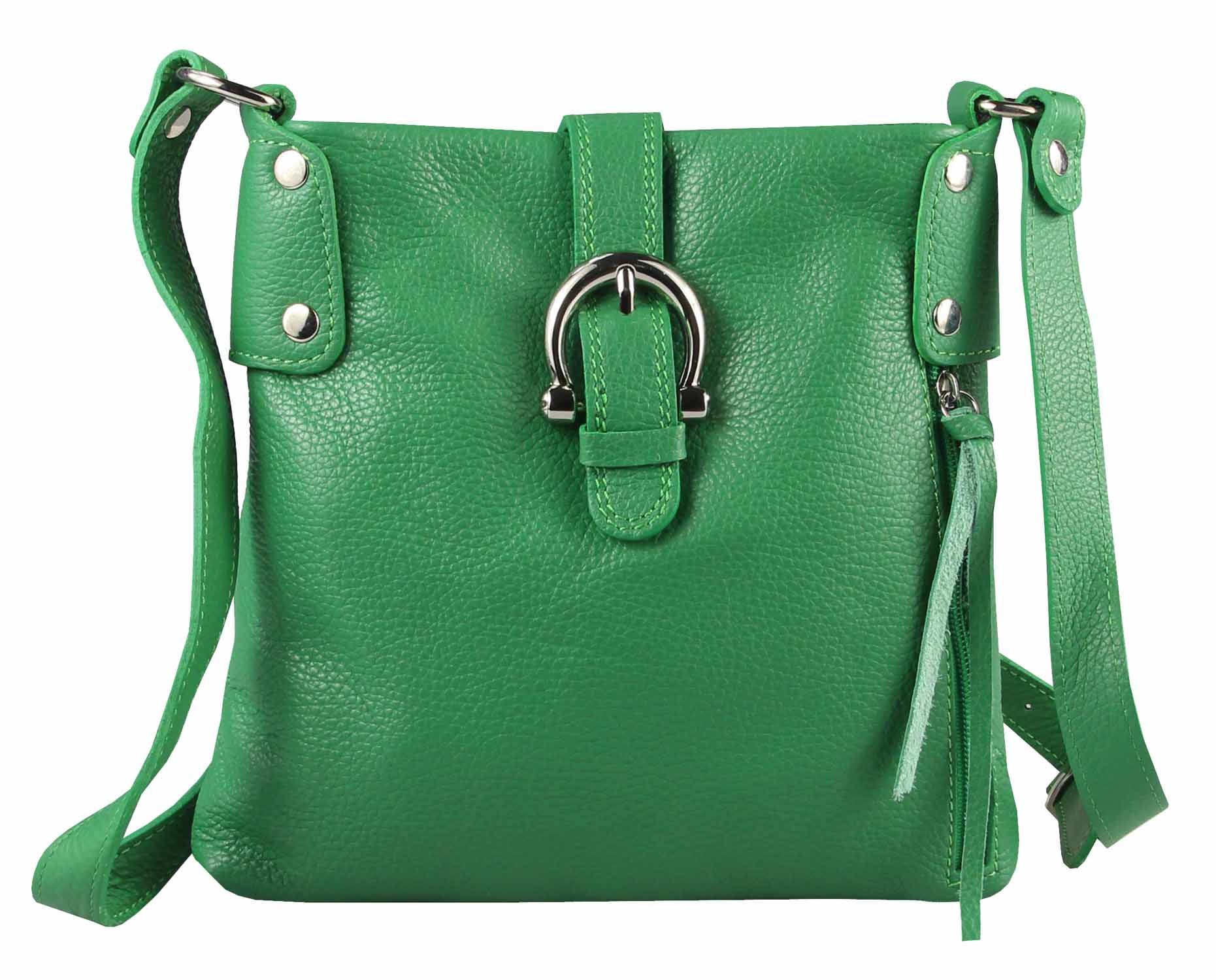 Schultertasche Made in Italy Damen Leder Tasche CrossOver